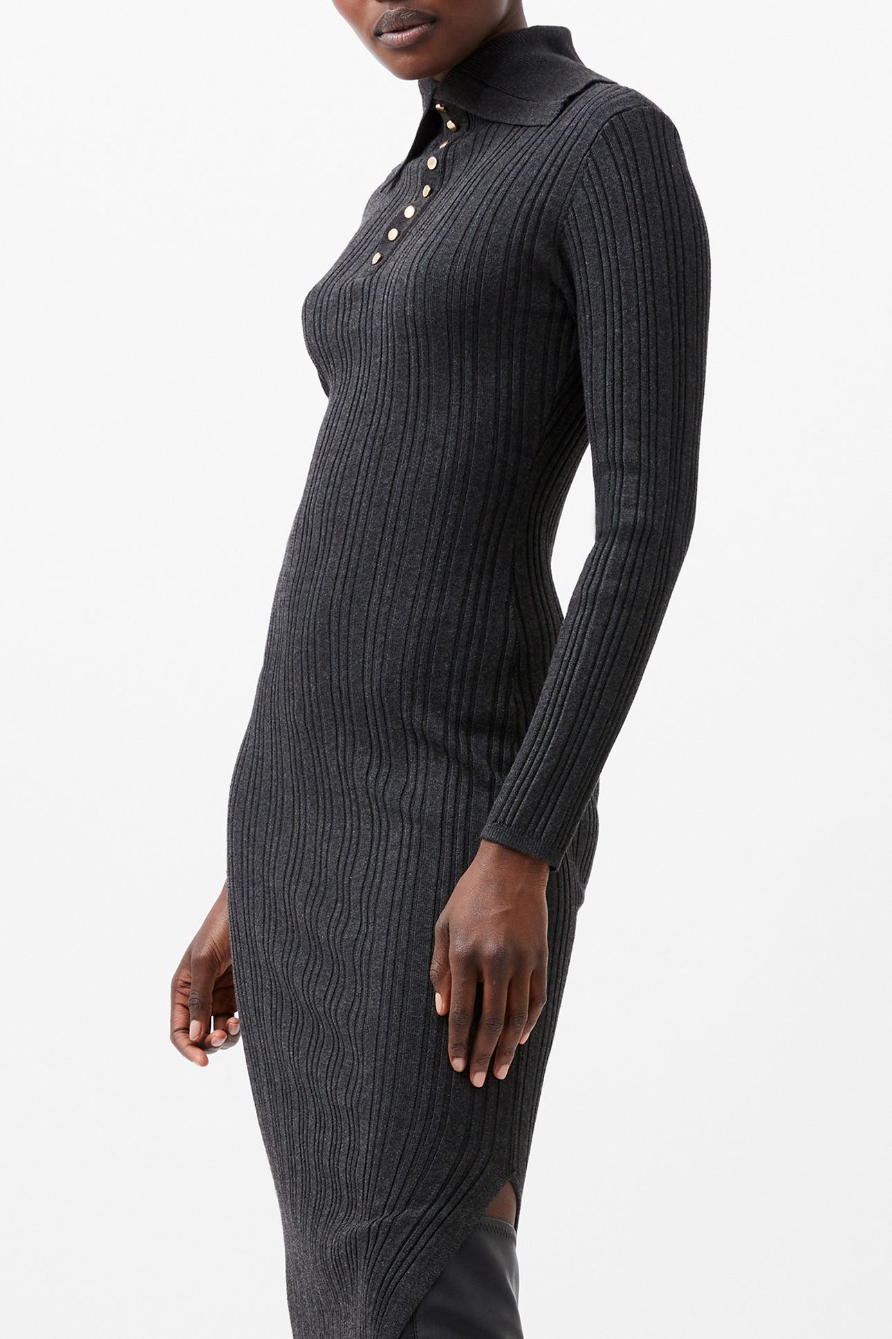 NIA MARI DRESS CHARCOAL MEL 4