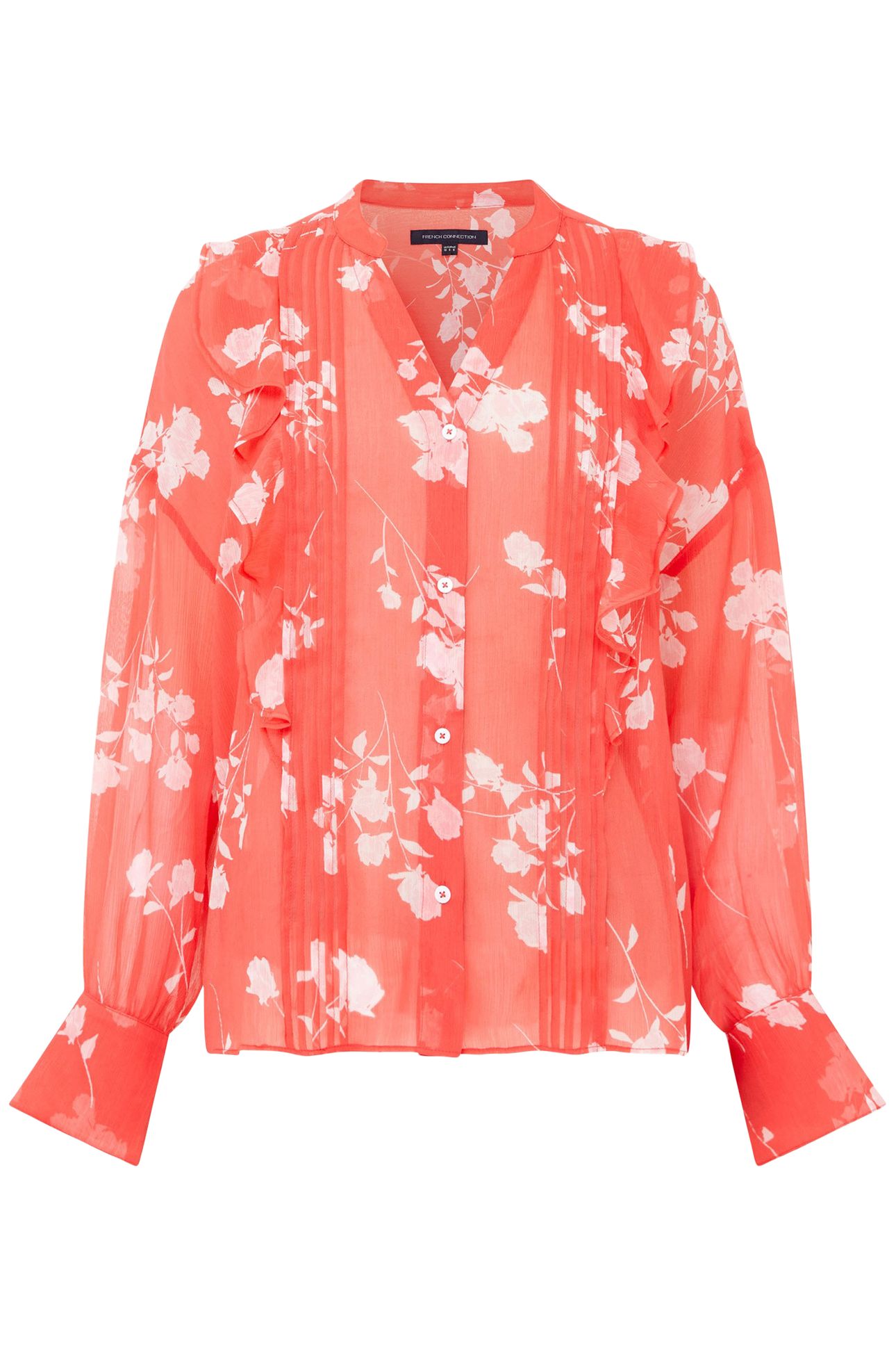 ALESSANDRA CRINKLE BLOUSE CAYENNE RED/WHITE 4