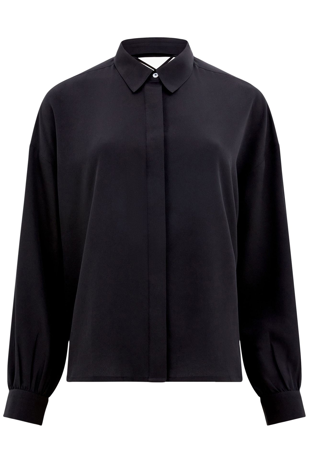 CAPRIANA CREPE TIE BACK SHIRT BLACKOUT 3