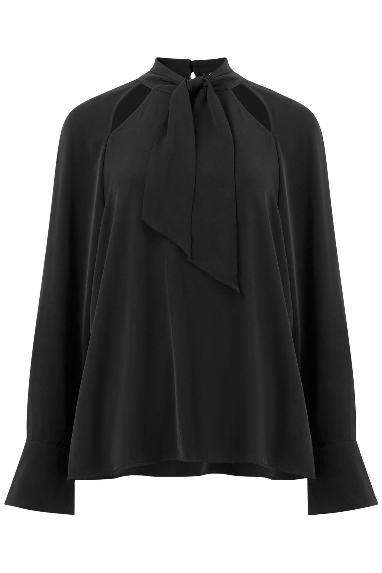 CARMEN CREPE TIE BLOUSE BLACKOUT 4