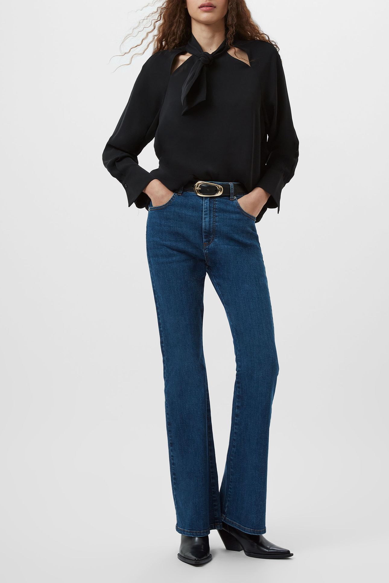 CARMEN CREPE TIE BLOUSE BLACKOUT 2