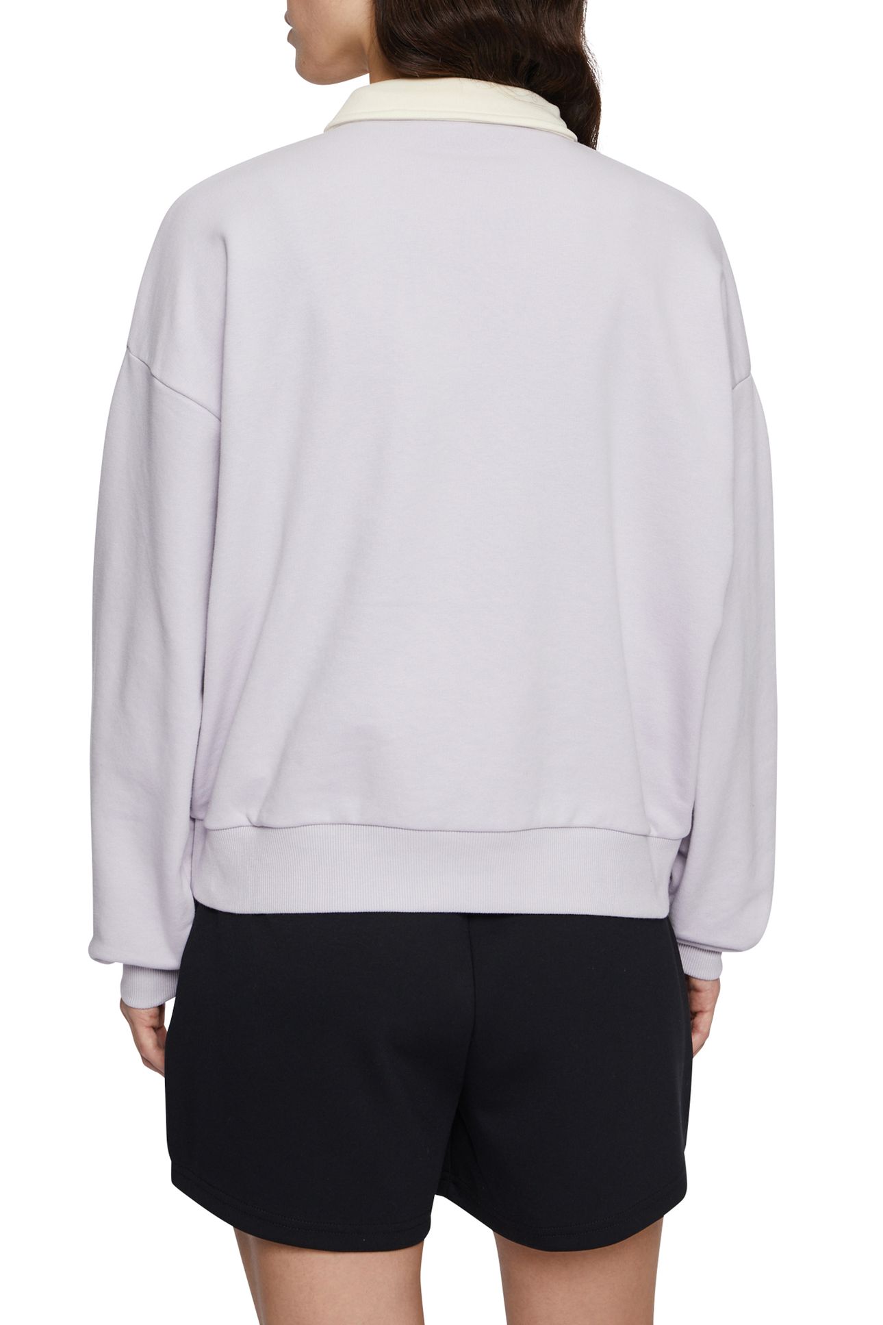 LANGOGNE OVERSIZED CROPPED POLO SWEAT THISTLE-ANTIQUE WHITE 2