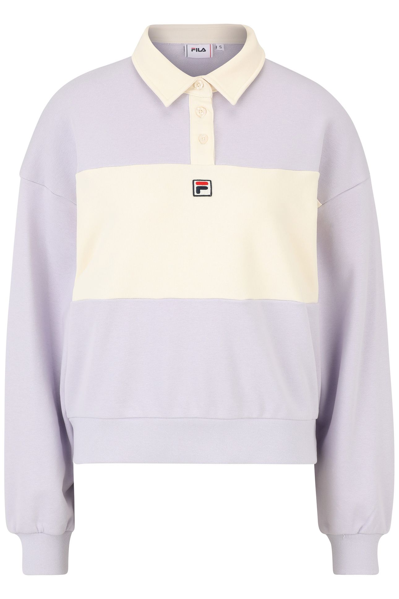 LANGOGNE OVERSIZED CROPPED POLO SWEAT THISTLE-ANTIQUE WHITE 4