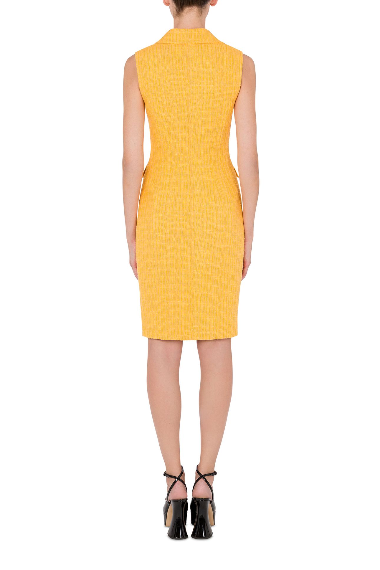 TEDDY BUTTONS TWEED DRESS YELLOW 2