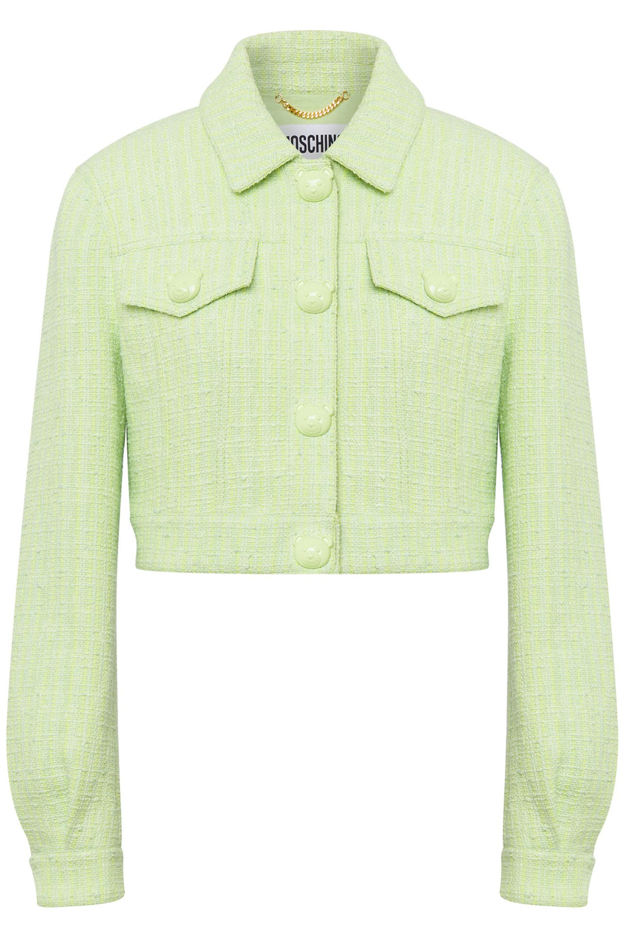 TEDDY BUTTONS TWEED CROPPED JACKET WHITE 3