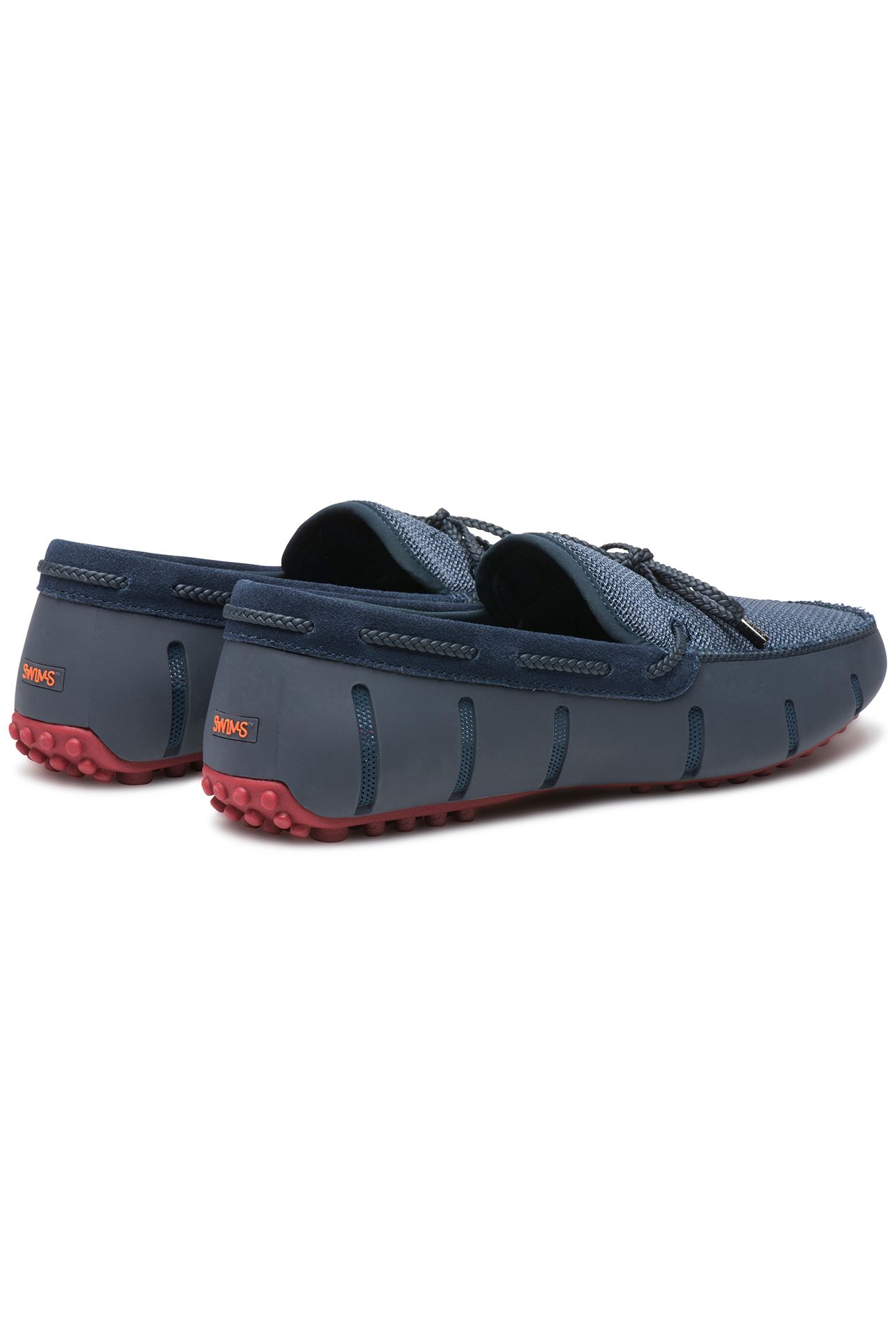 BRAIDED LACE LUX LOAFER DRIVER NAVY/DEEP RED 3