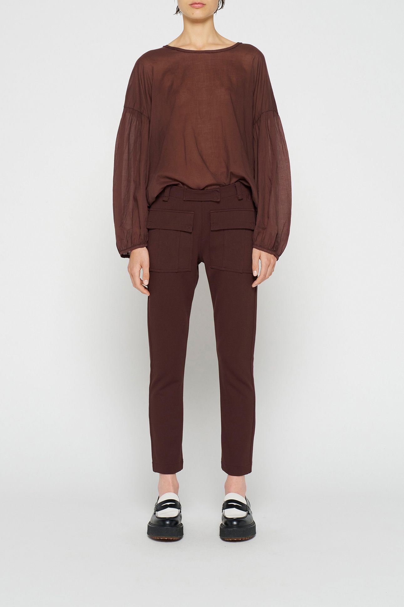 FITTED PUNTO PANTS AUBERGINE 1