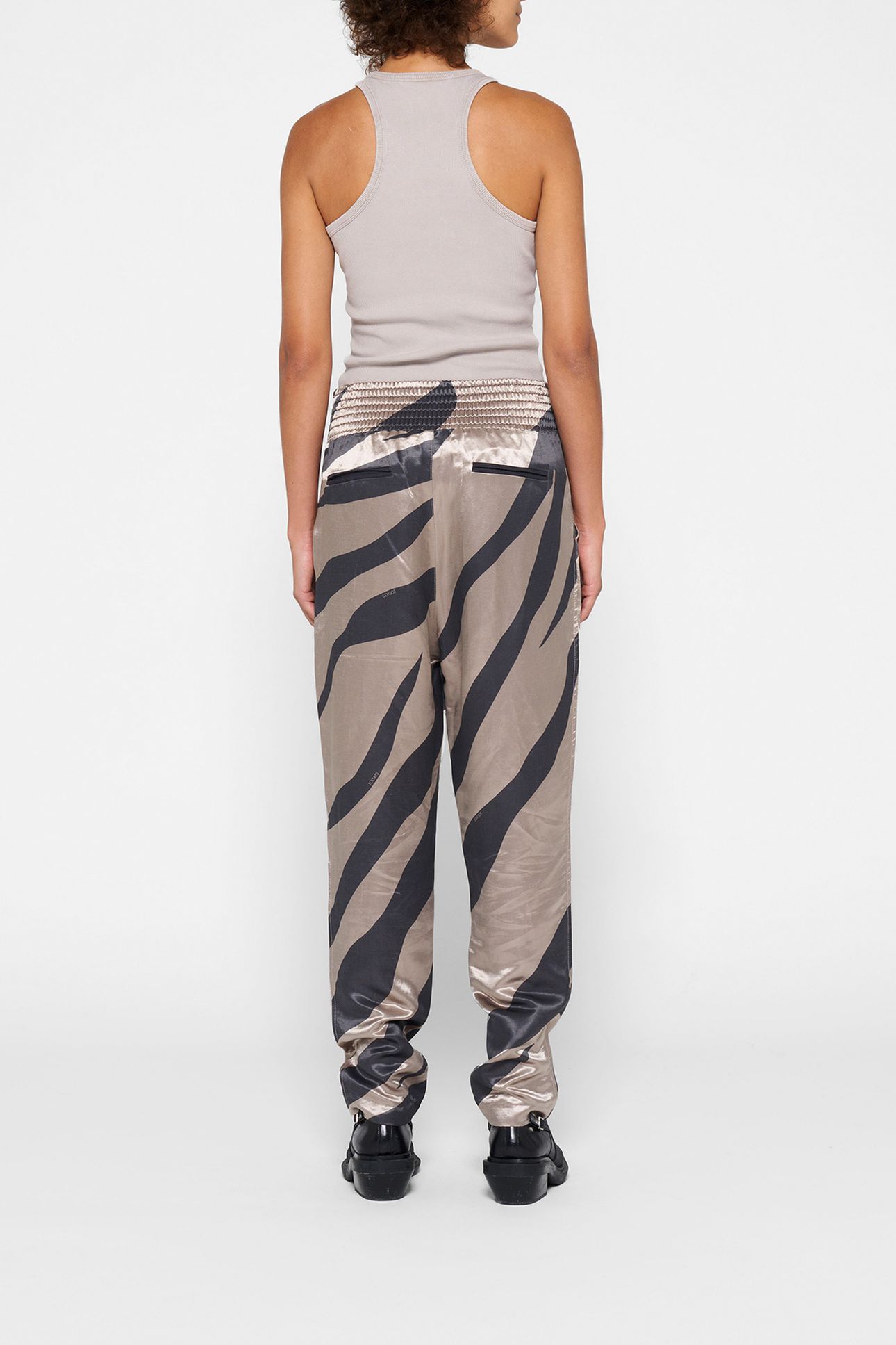 SATIN PANTS ZEBRA WARM TAUPE 3