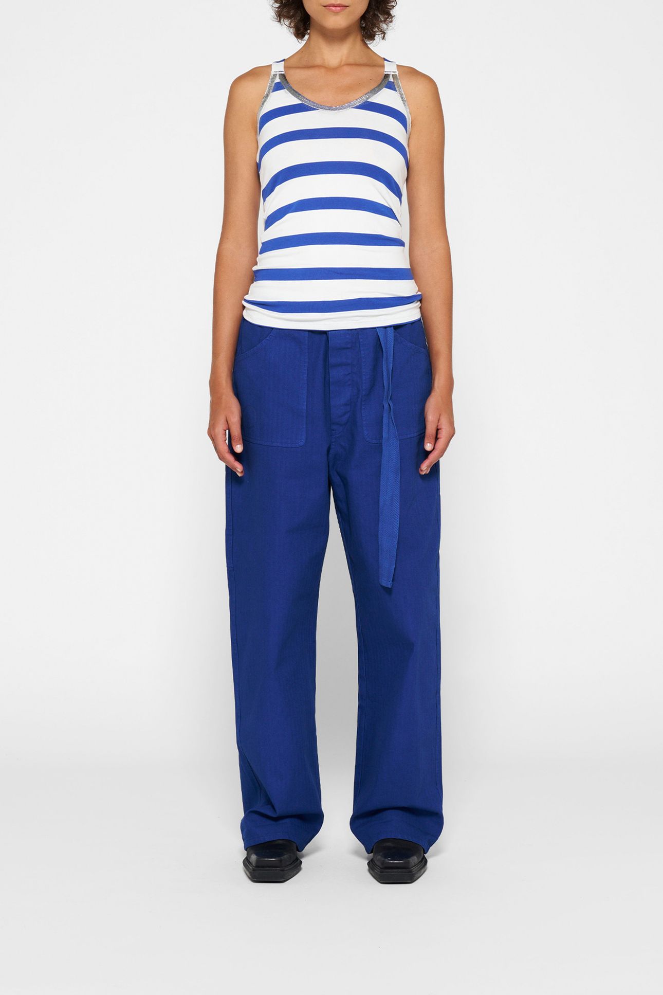 WRAPPER STRIPES FOIL ECRU/ELECTRIC BLUE 2
