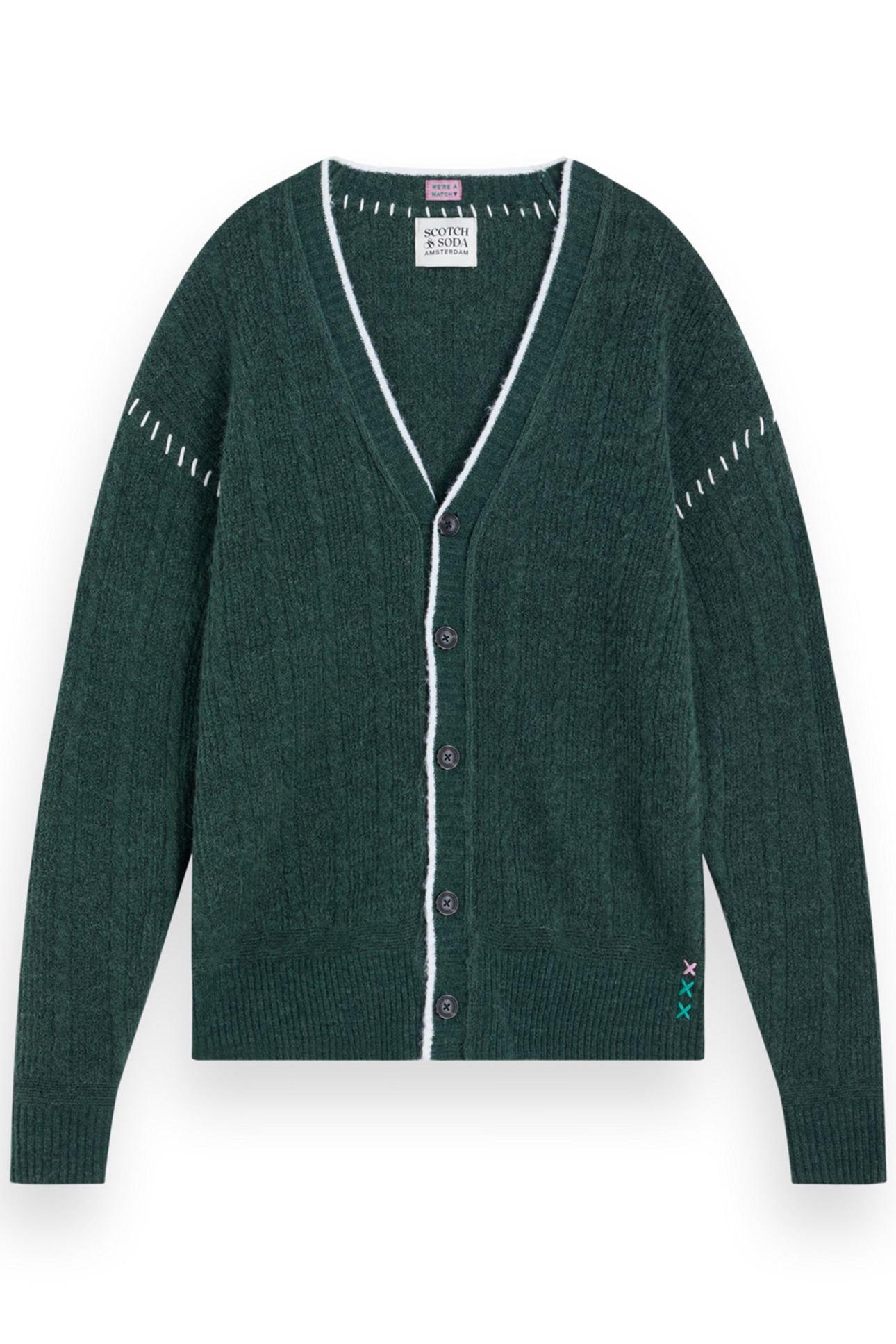 ALPACA DROPPED SHOULDER CARDIGAN PINE GREEN 4