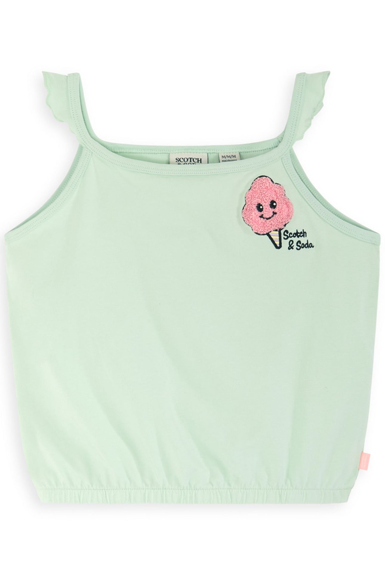GIRLS S&S RUFFLE SLEEVE FASHION TOP LIGHT PASTEL GREEN 1