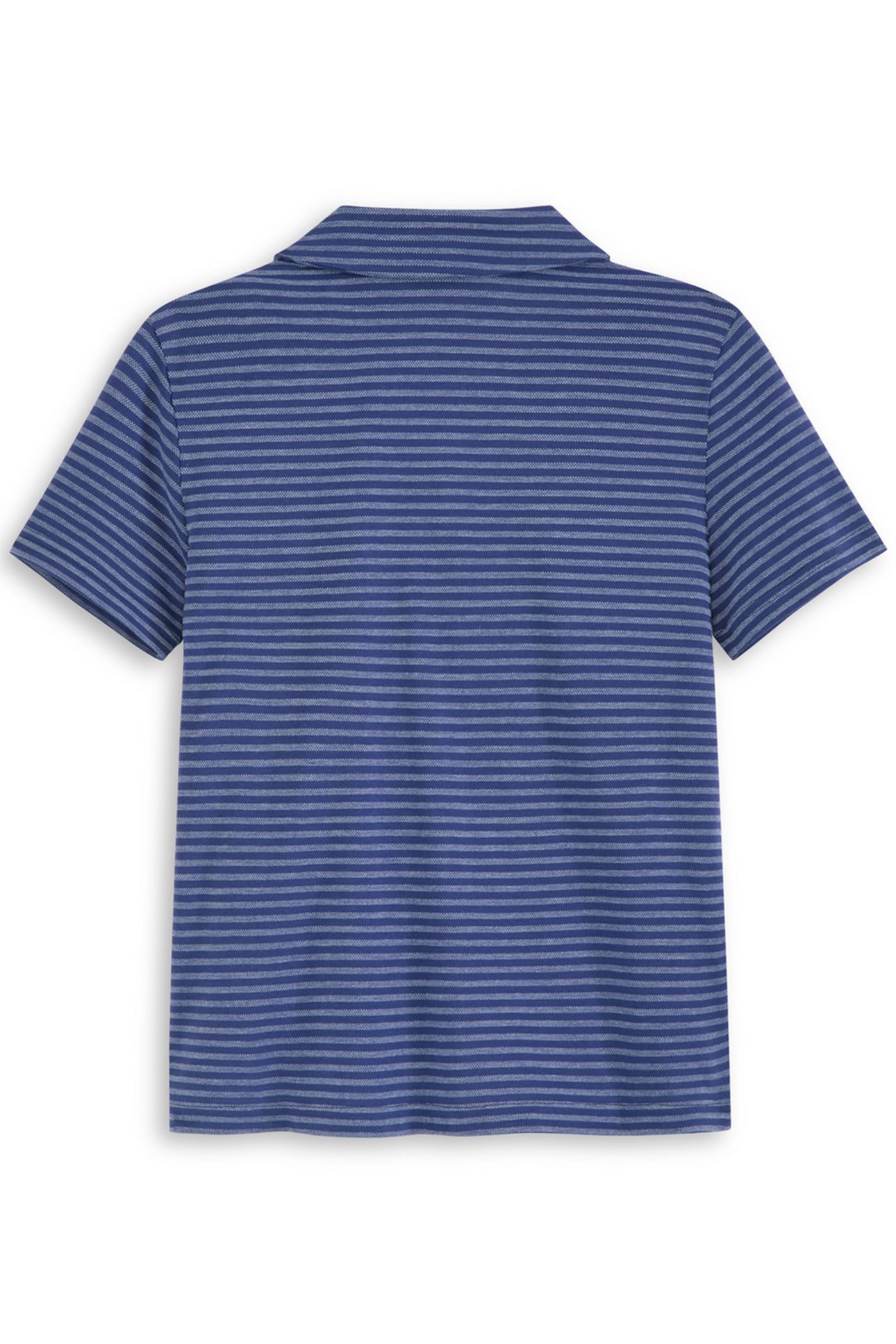 BOYS S&S JERSEY PIQUE STRIPE BUTTON UP NAVY 2