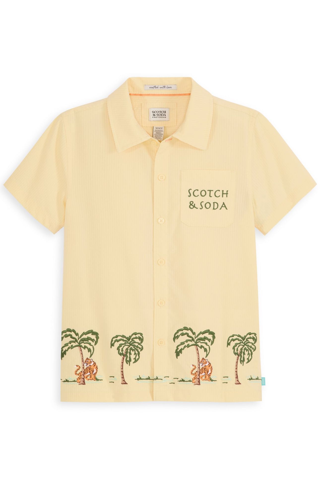 BOYS S&S SEERSUCKER BUTTON UP LT PASTEL YELLOW 1