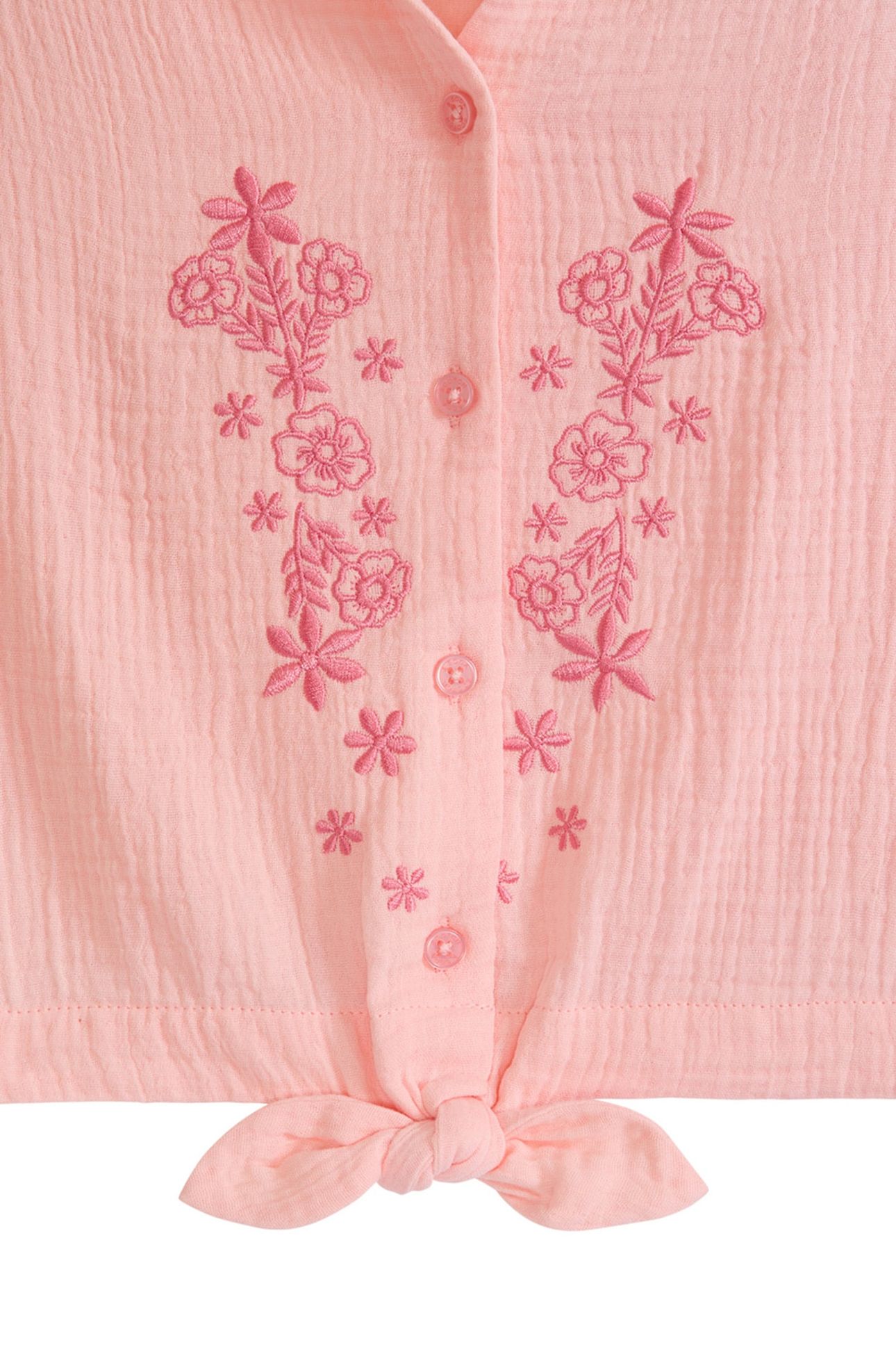 GIRLS S&S GIRLS FLOWY KNOTTED SS SHIRT LT PASTEL PINK 3