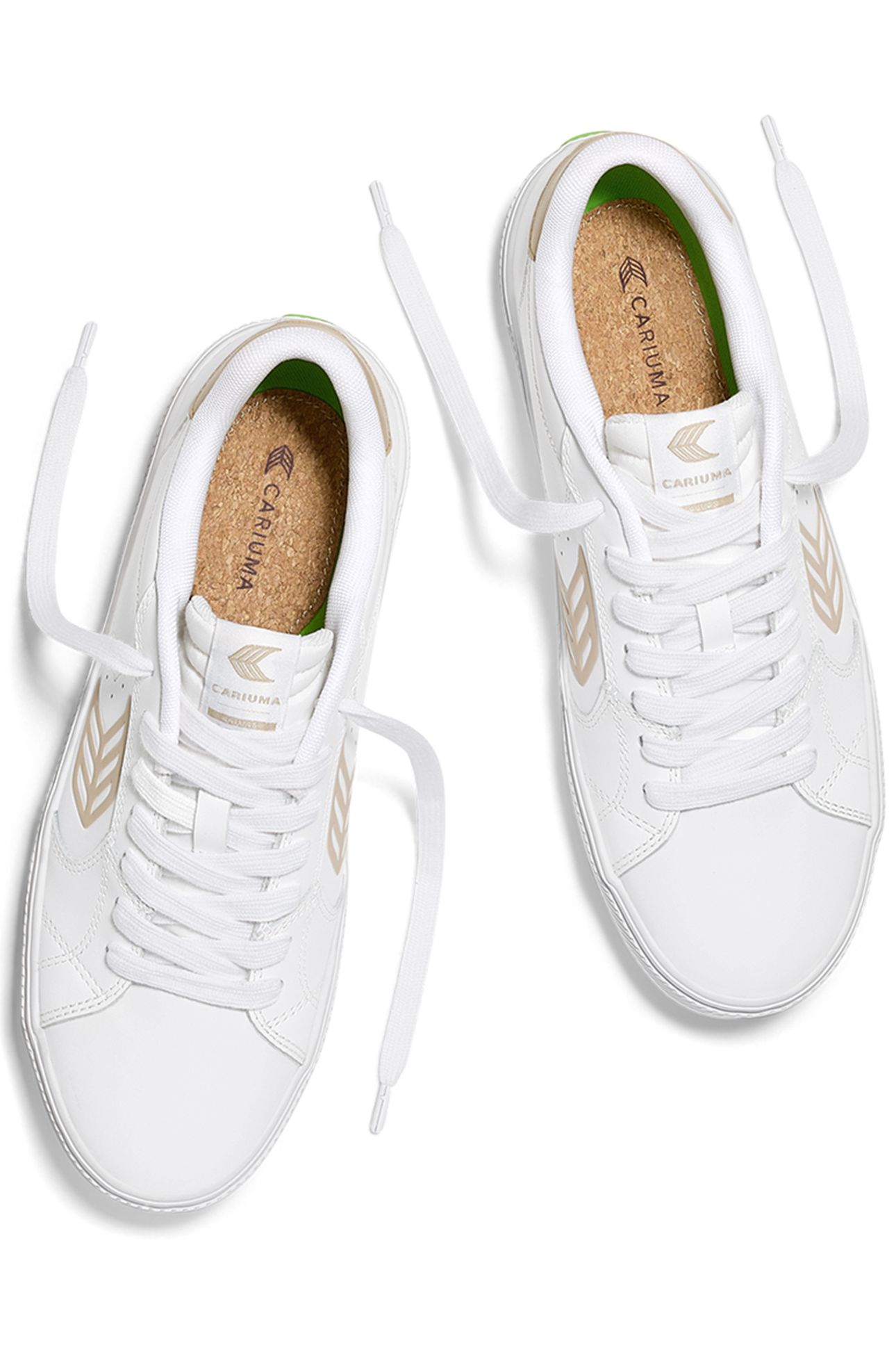 SALVAS WHITE LEATHER SHIFTING SAND LOGO SNEAKER 5