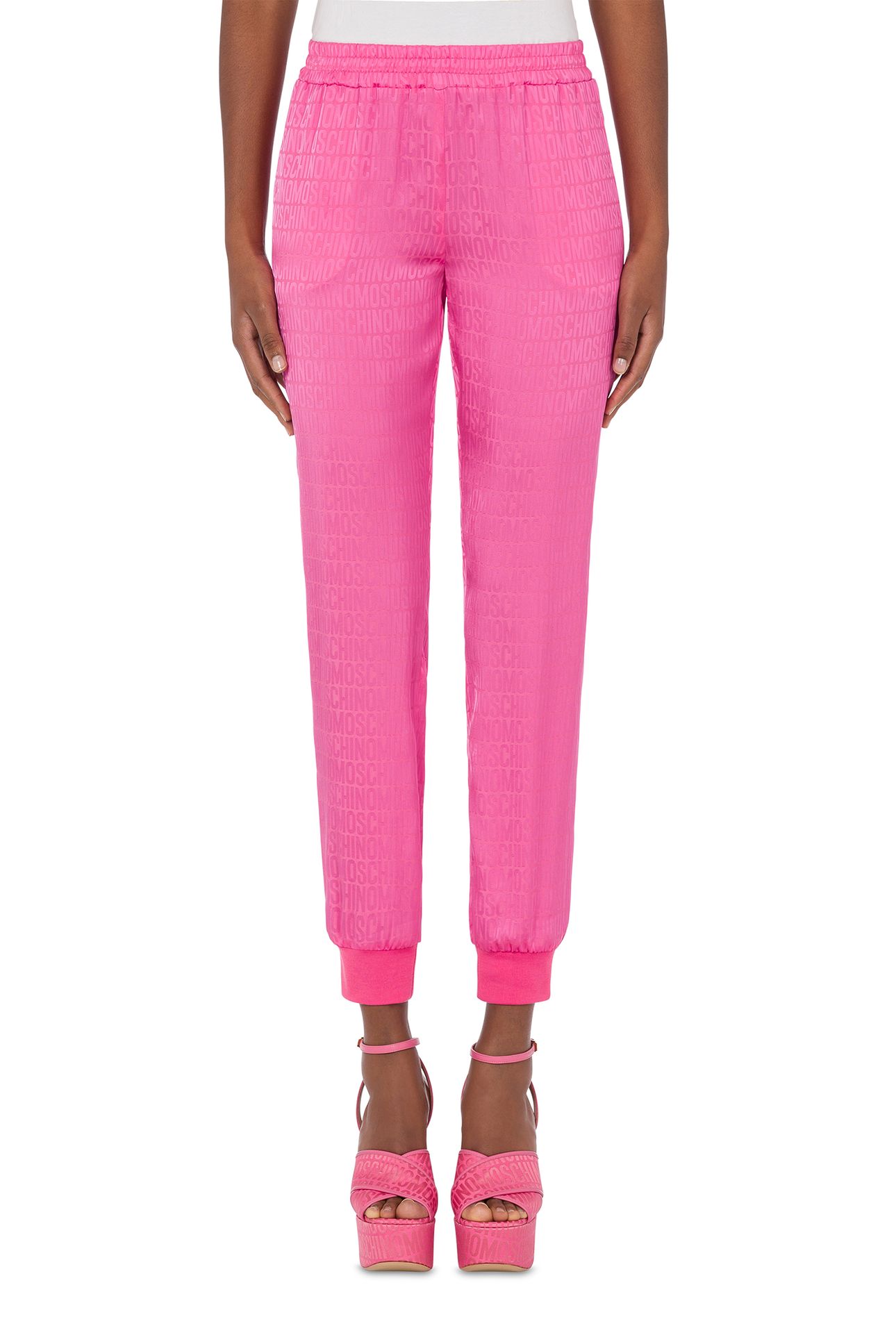 JOGGERS IN ALLOVER LOGO TWILL PINK 1