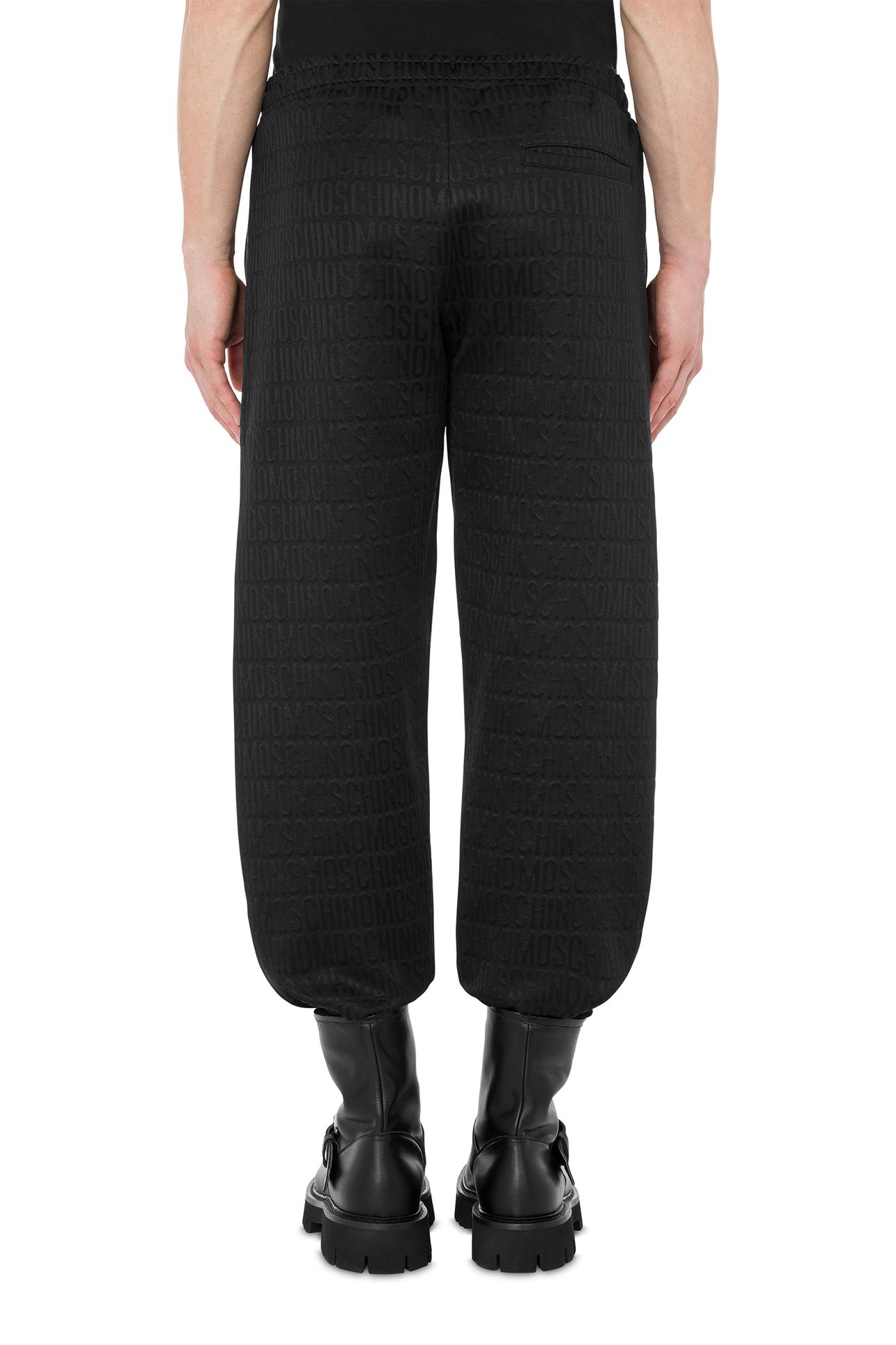 ALLOVER LOGO JACQUARD FLEECE JOGGERS BLACK 2