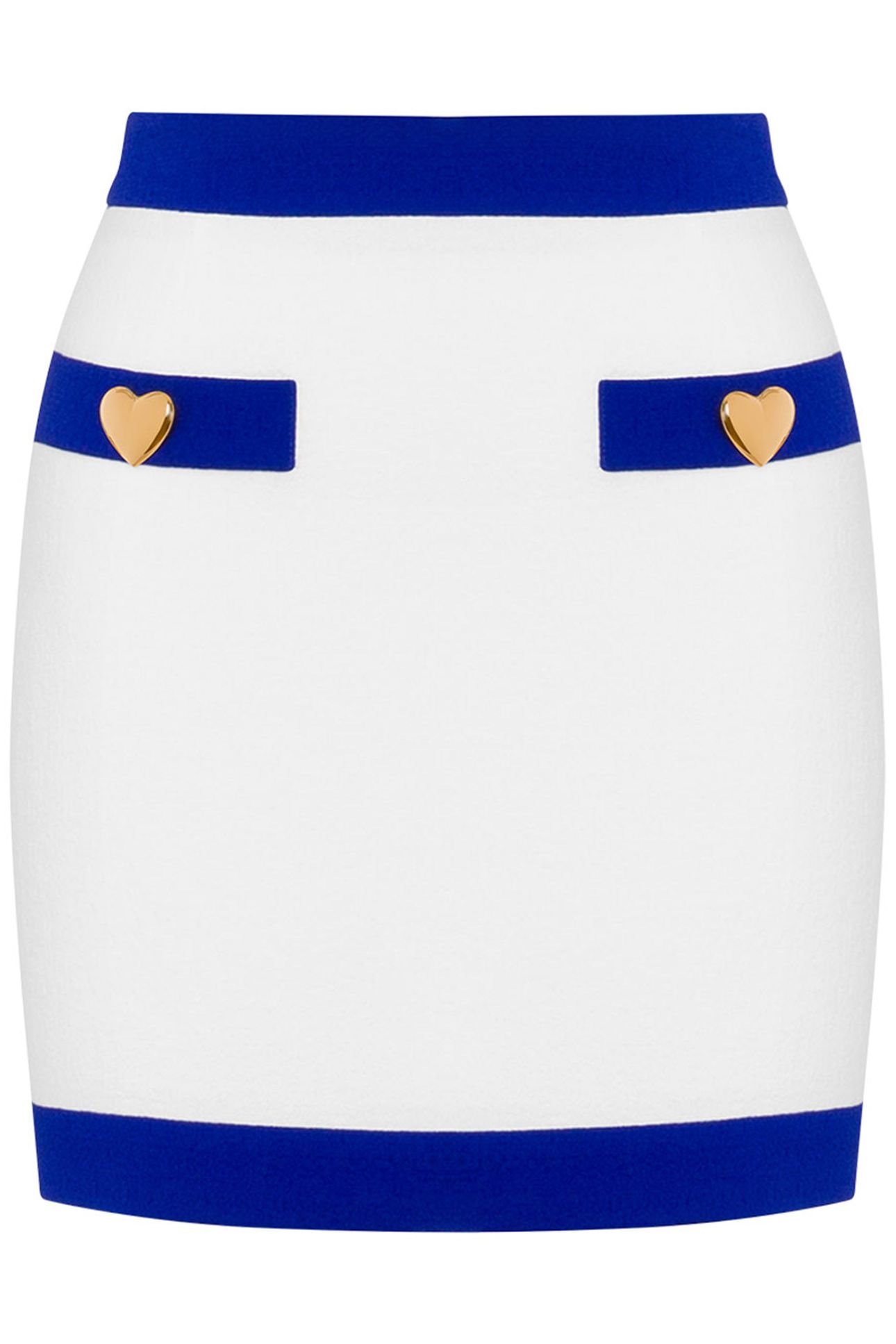 HEART BUTTONS CRÊPE MINISKIRT WHITE 3