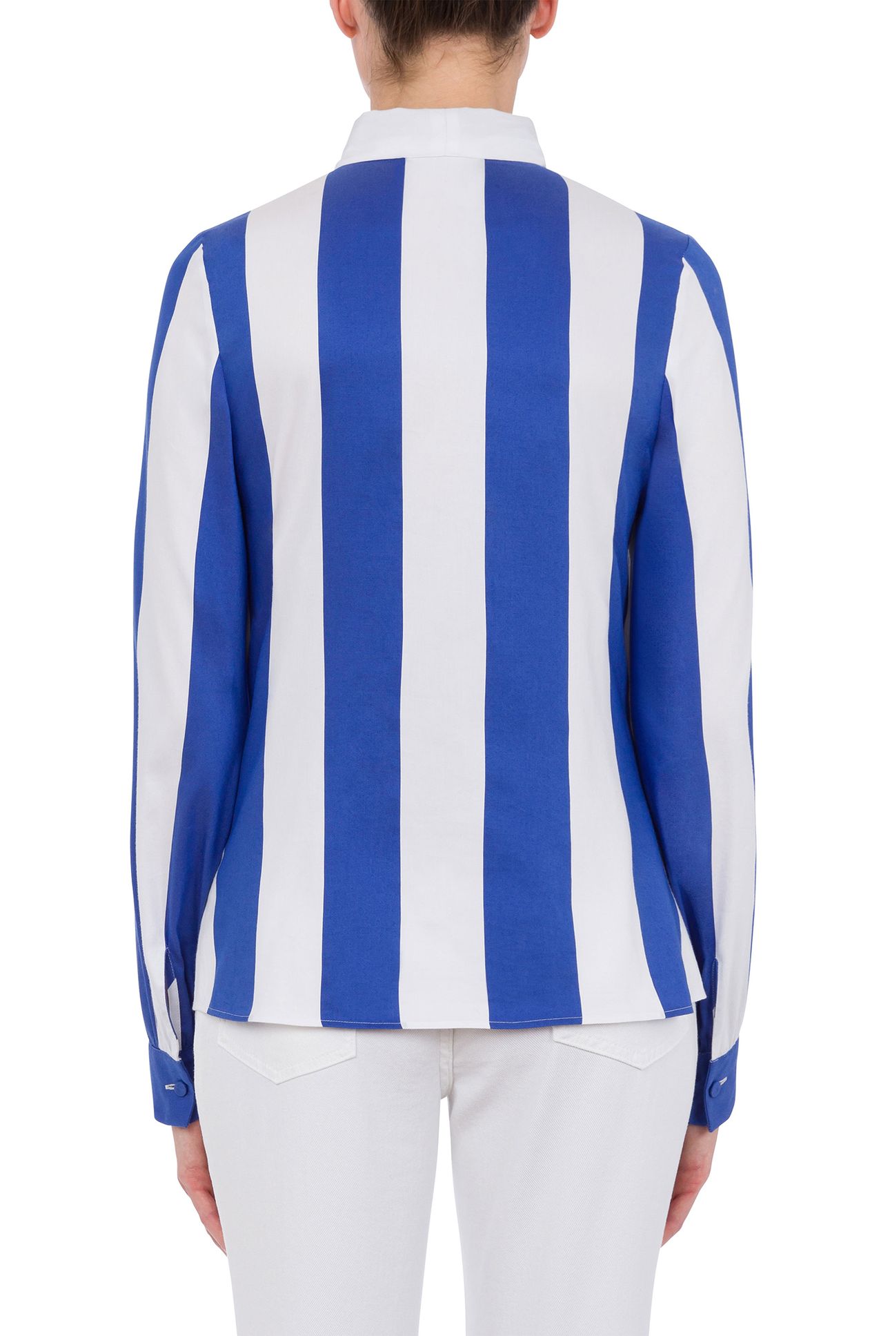 STRIPED SHIRT IN COTTON AND SILK BARRÈ WHITE 2
