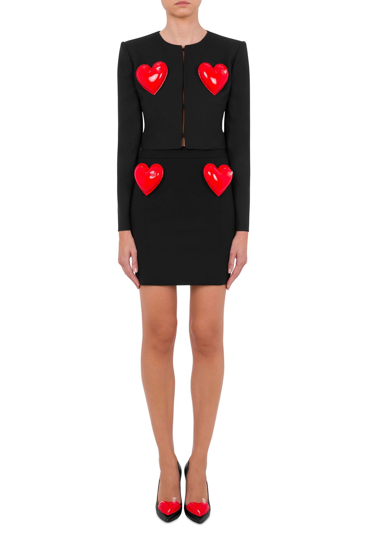 INFLATABLE HEARTS STRETCH GABARDINE JACKET BLACK 1
