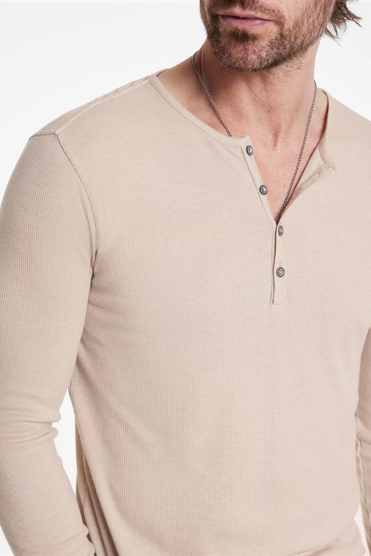 CARVER REGULAR FIT LS HENLEY WHEAT 3