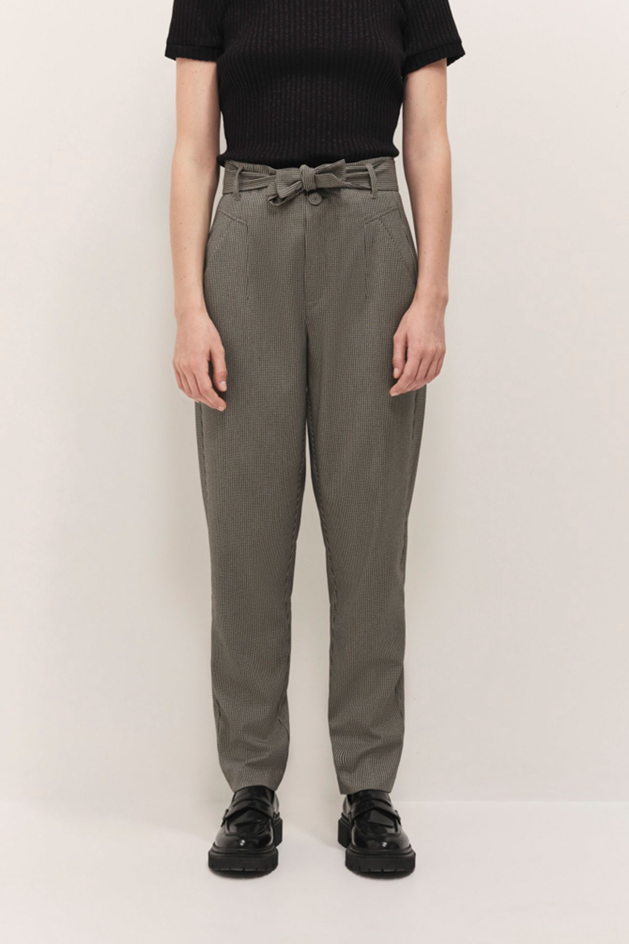 PAVEL - BLACK SUIT TROUSERS WITH HOUNDSTOOTH PATTERN 1