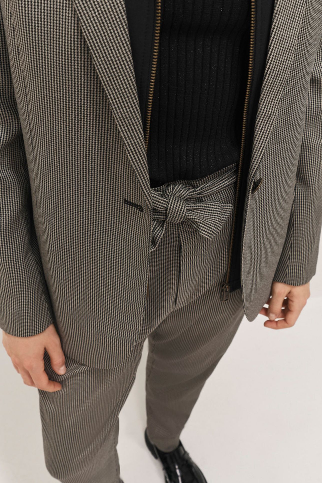 PAVEL - BLACK SUIT TROUSERS WITH HOUNDSTOOTH PATTERN 5