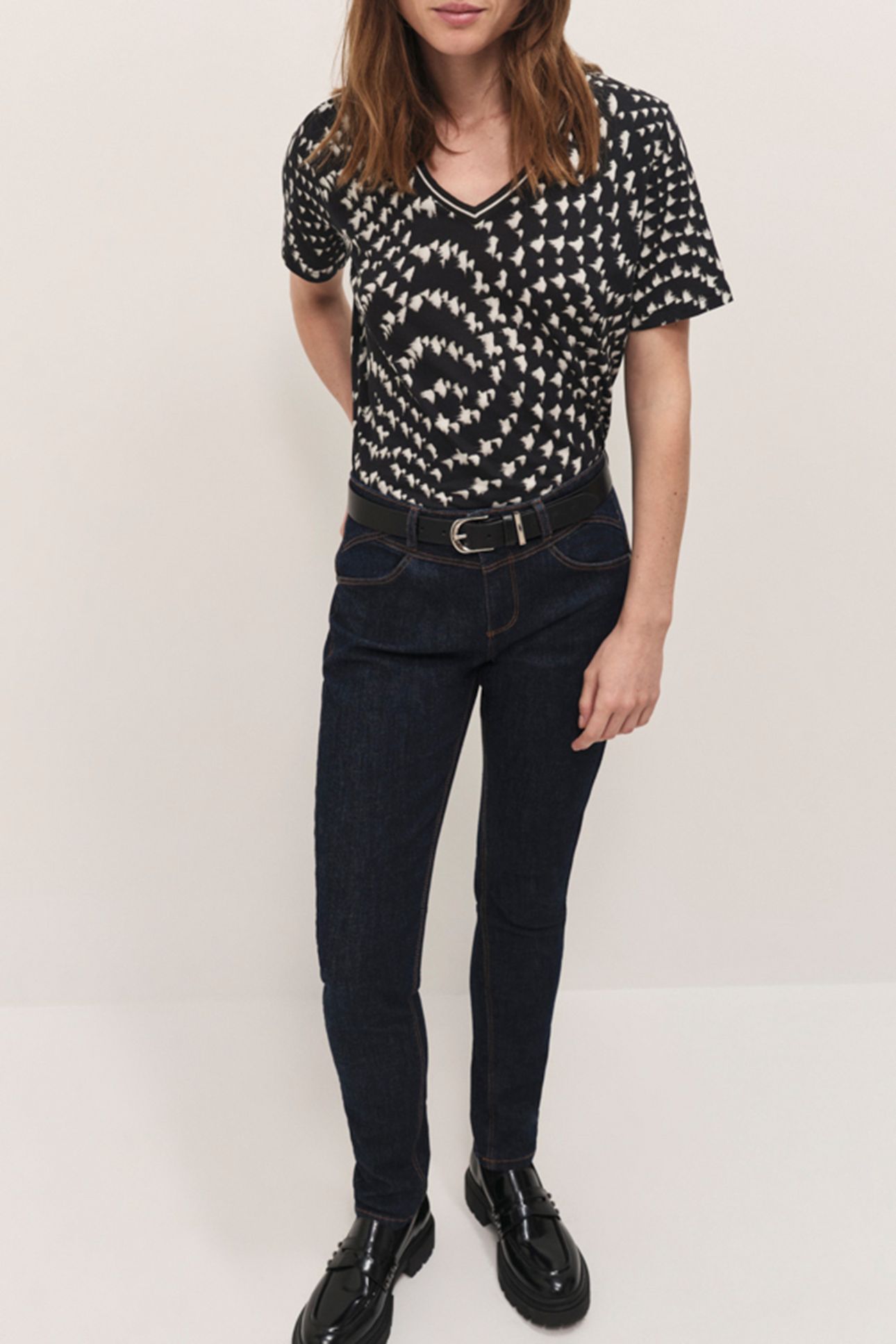 MADIAN - BLACK OPTICAL PRINT T-SHIRT 3