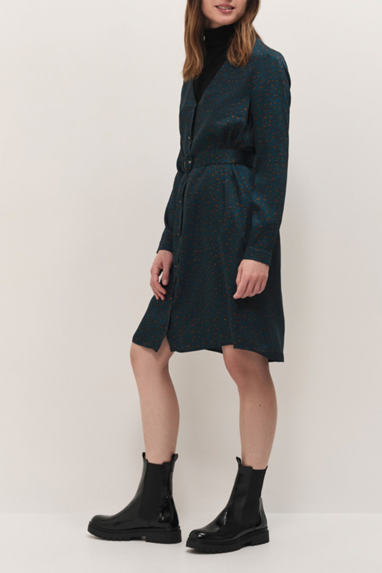 RYANNE - WINTER LEOPARD PRINT SYCAMORE SHIRT DRESS 3
