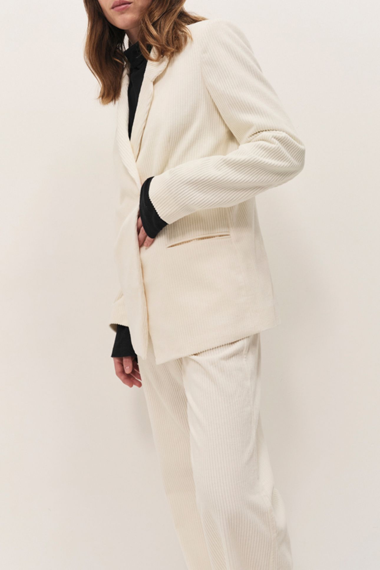 VIGG - IVORY CORDUROY SUIT JACKET 4