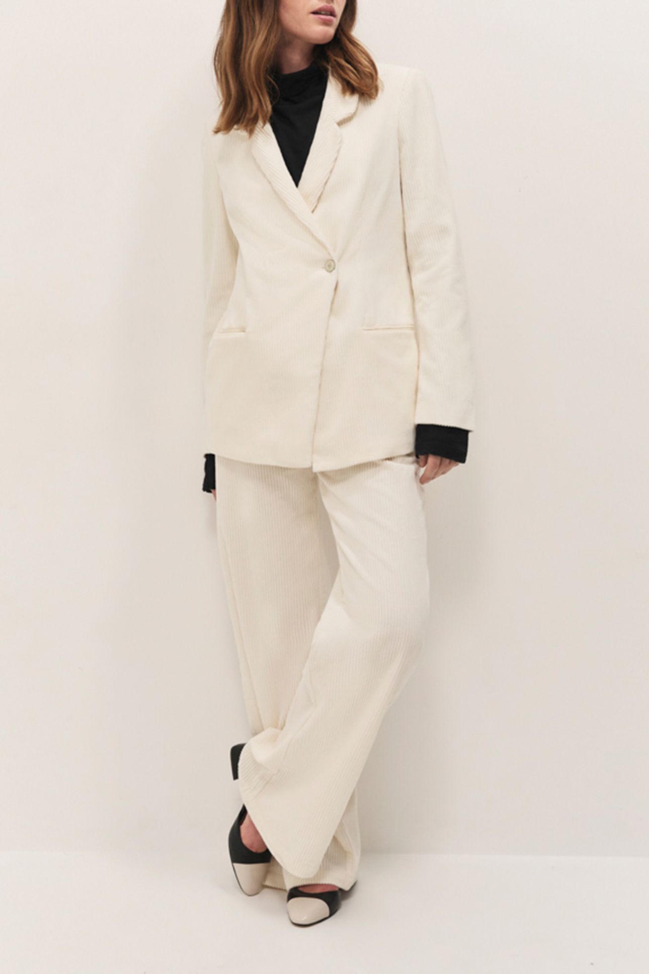 VIGG - IVORY CORDUROY SUIT JACKET 3