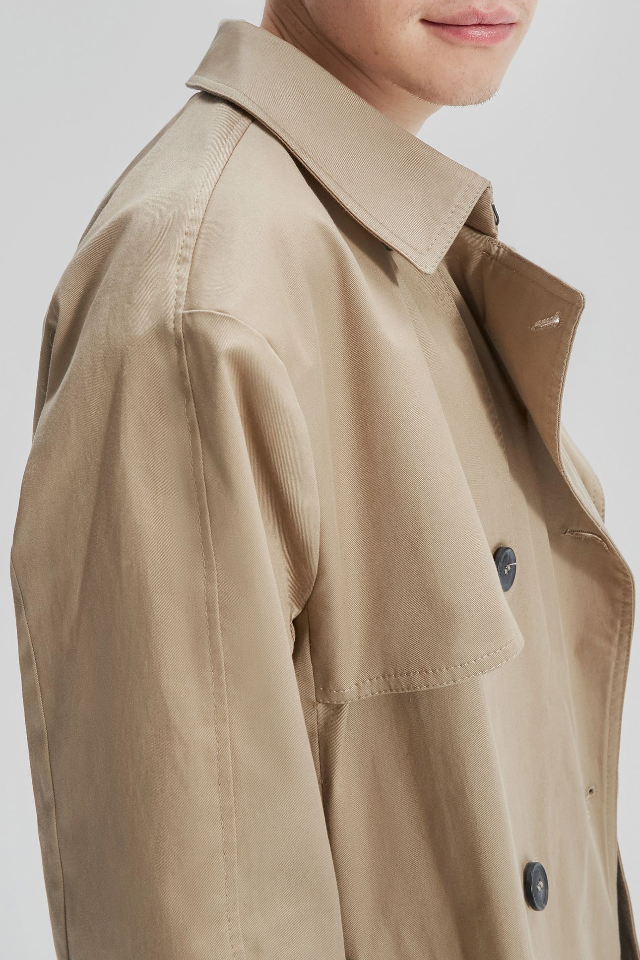 UNISEX BEIGE GENDER FREE TRENCH COAT 3