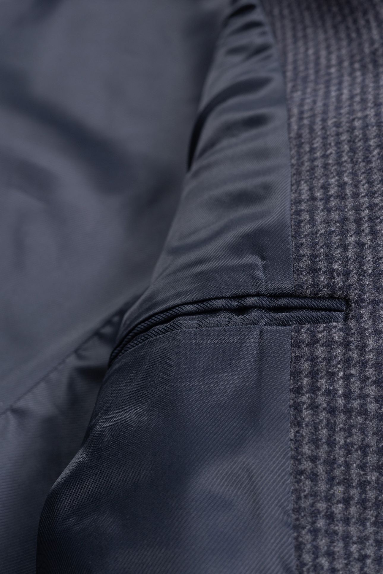 CHECK NAVY WOOL COAT 9