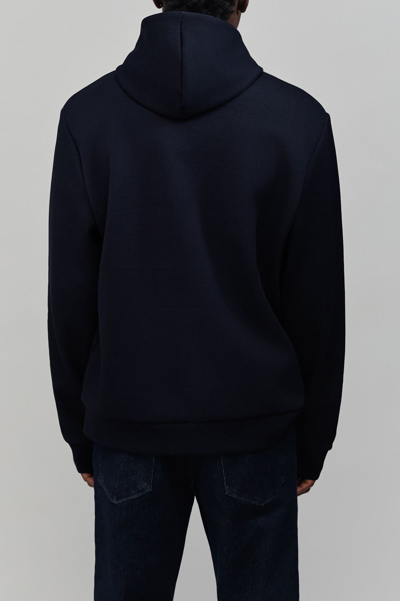 NAVY NEOPRENE ZIPPED CARDIGAN 2