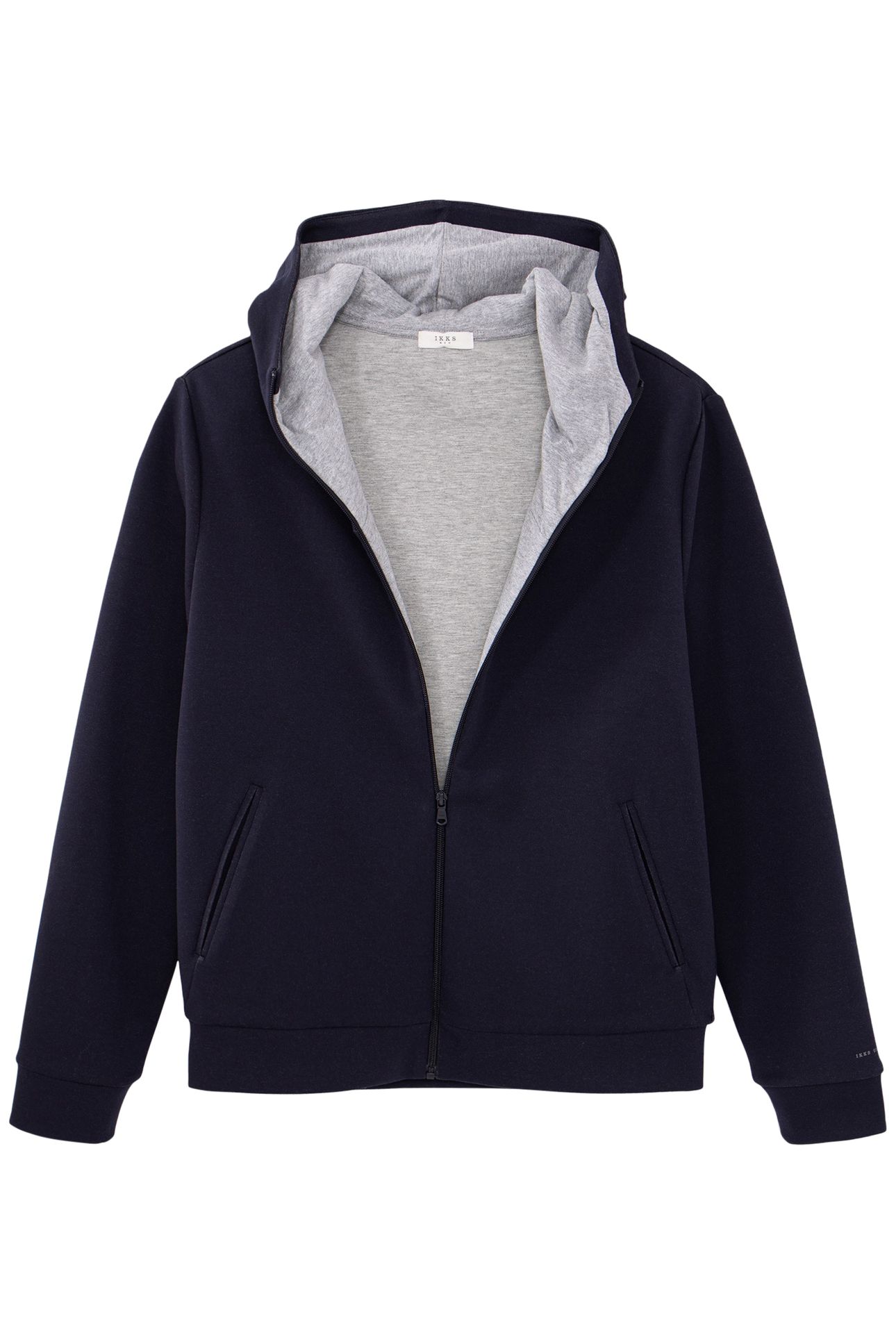 NAVY NEOPRENE ZIPPED CARDIGAN 4