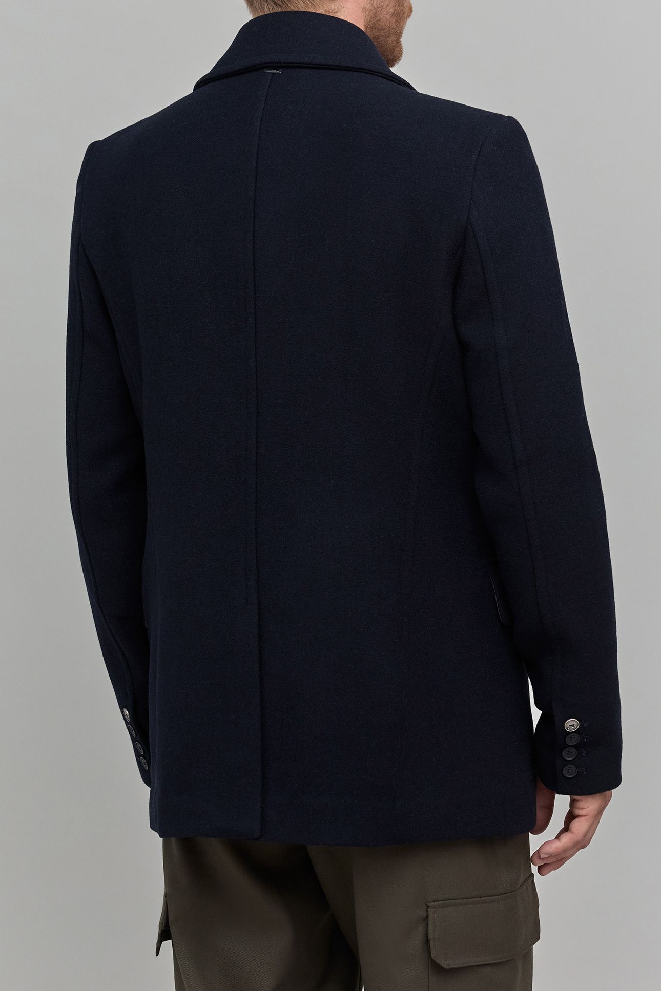 NAVY BLUE WOOLLY PEA COAT 2