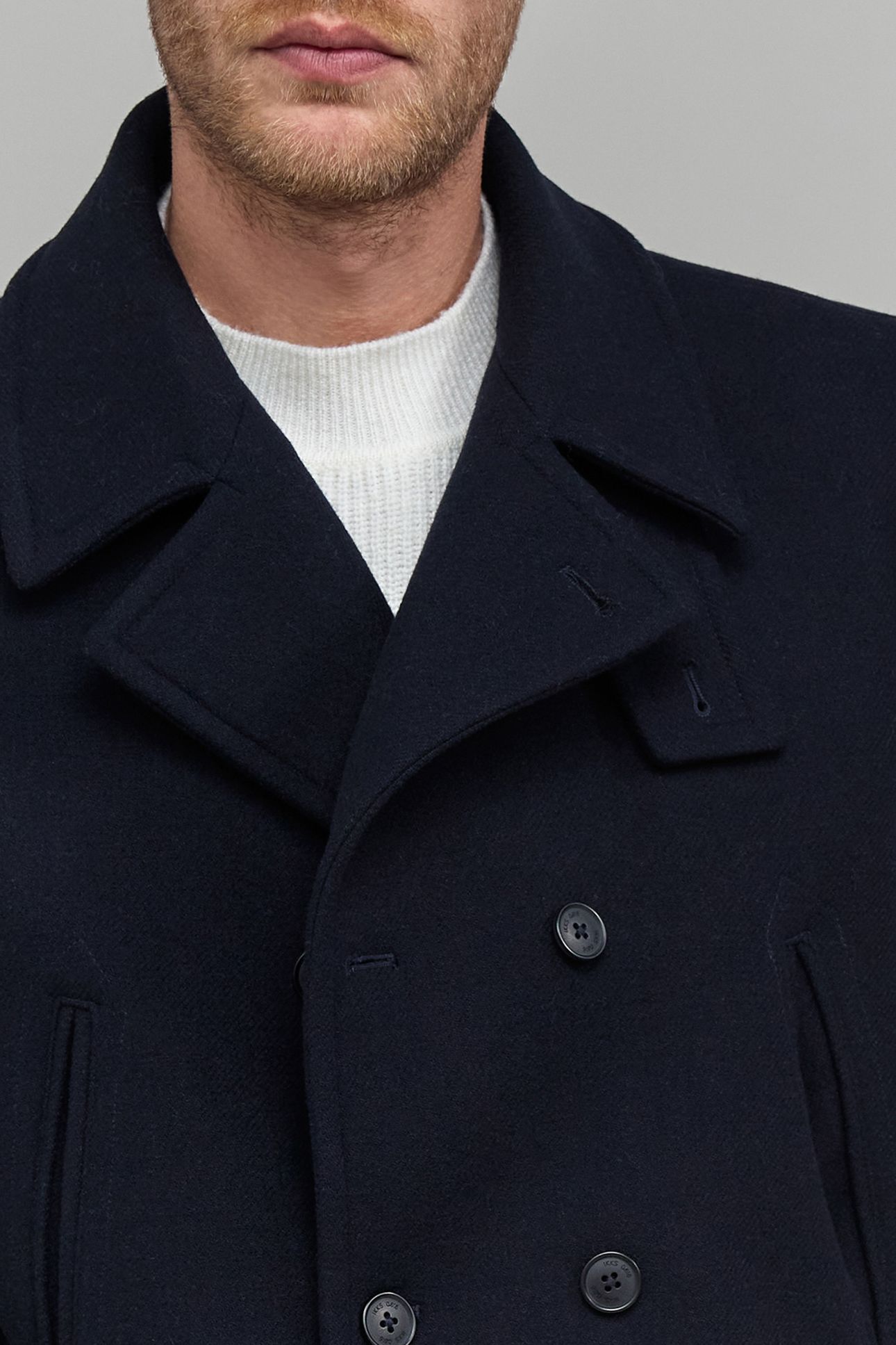 NAVY BLUE WOOLLY PEA COAT 5