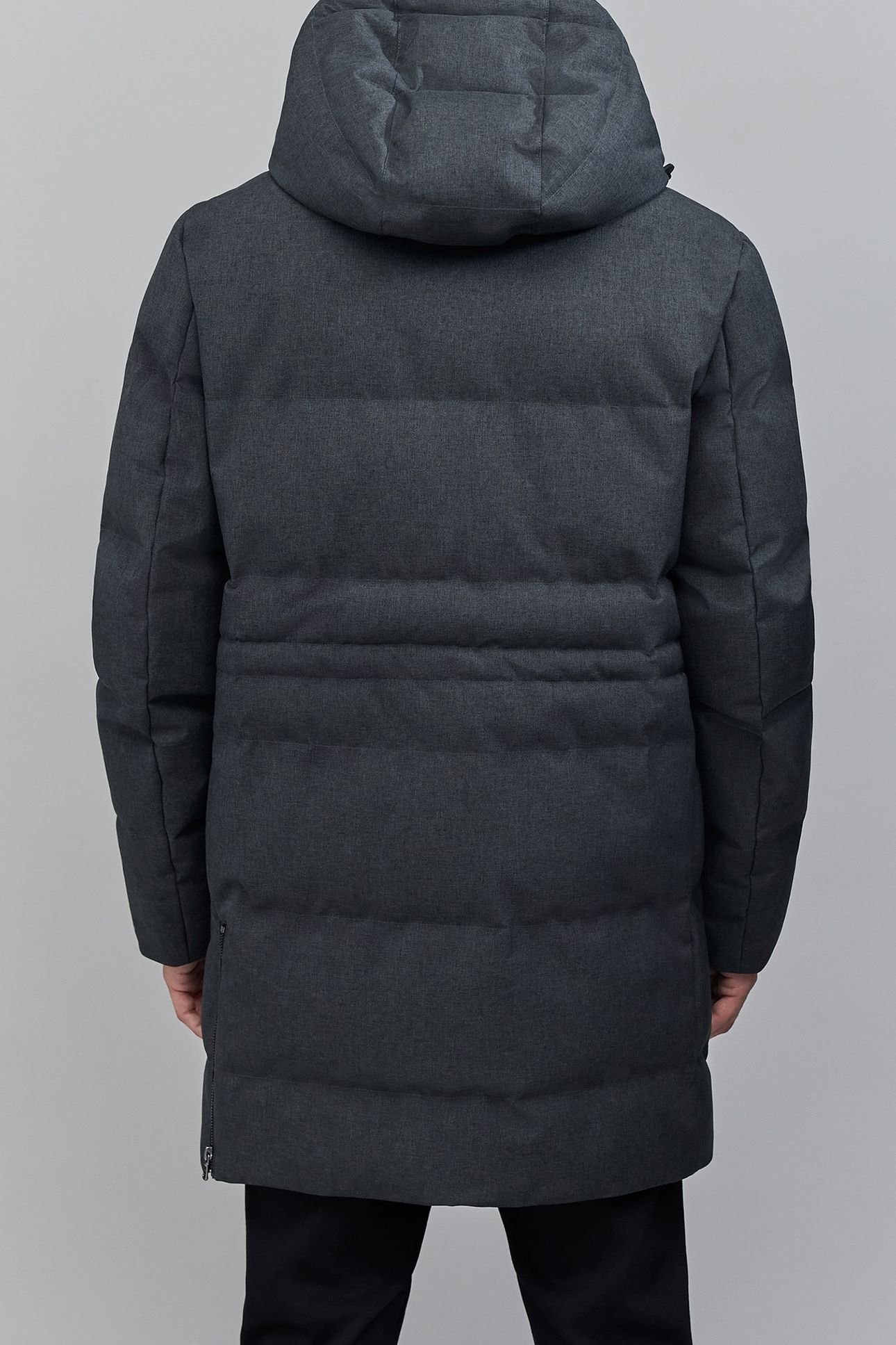 CHARCOAL RECYCLED POLYESTER LONG PADDED JACKET 2