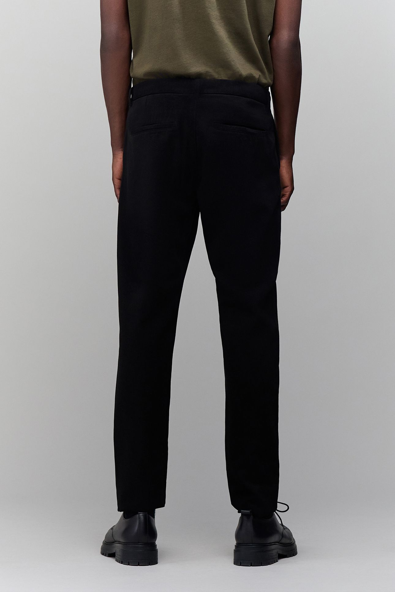 BLACK SLIM CHINO PANTS 2