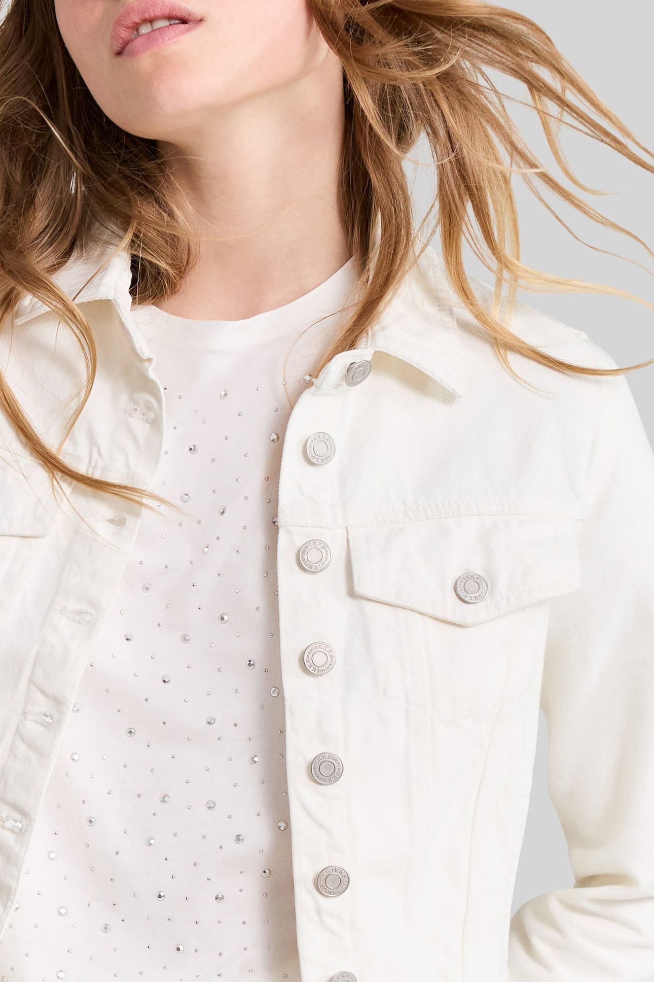 OFF-WHITE DENIM JACKET WITH BRAID DESIGN 6