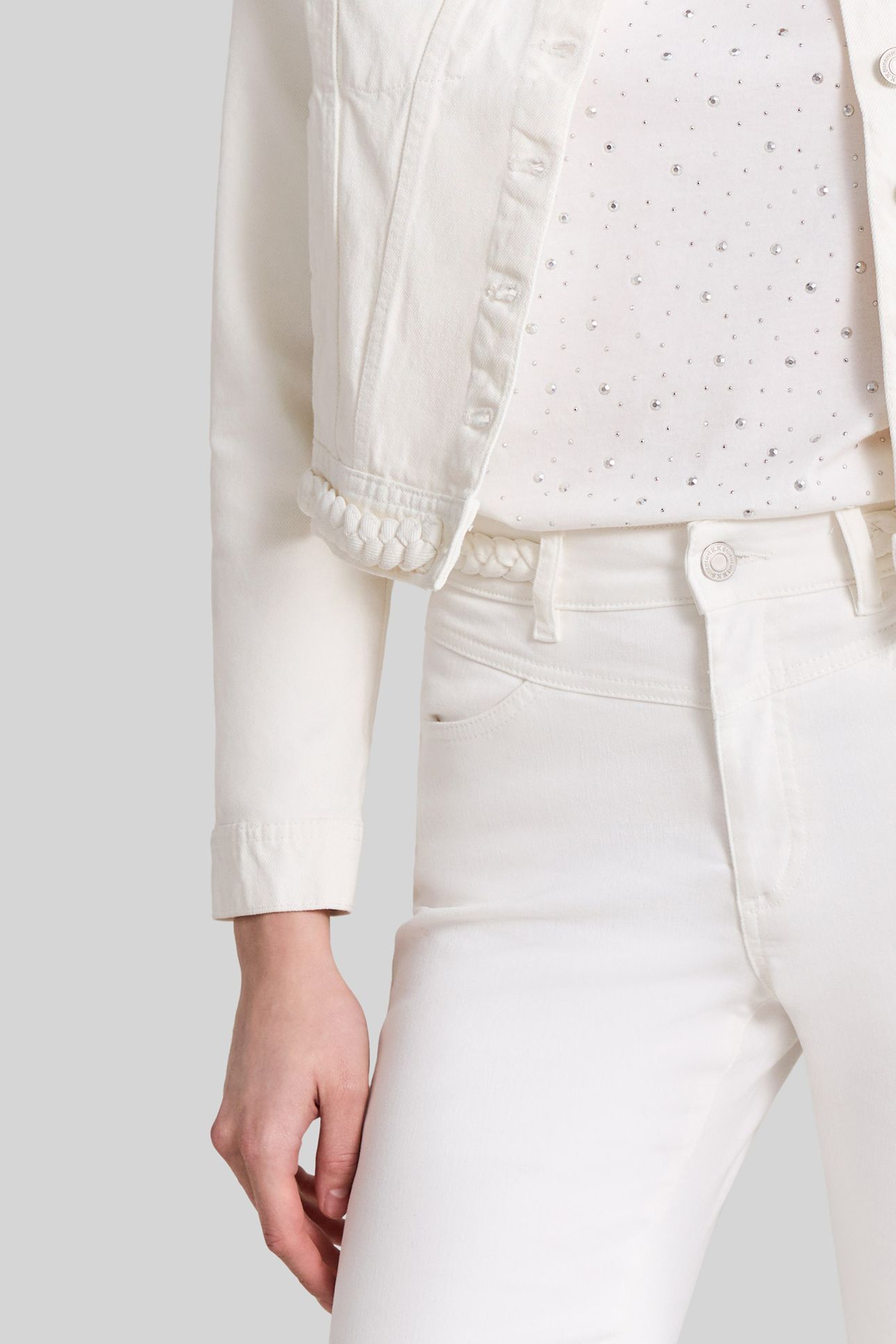 OFF-WHITE DENIM JACKET WITH BRAID DESIGN 7