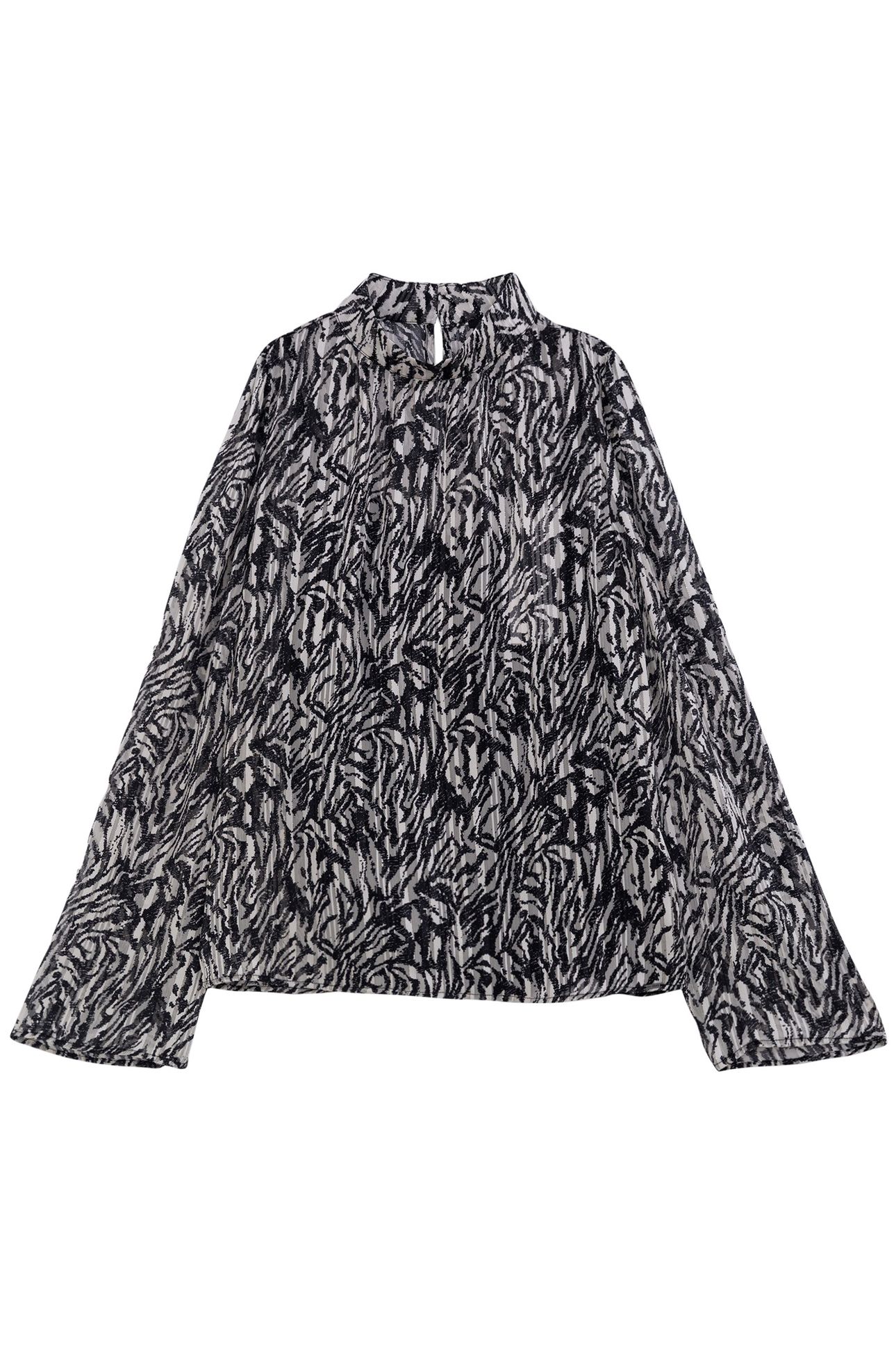 IVORY ZEBRA LUREX PRINT BLOUSE 3