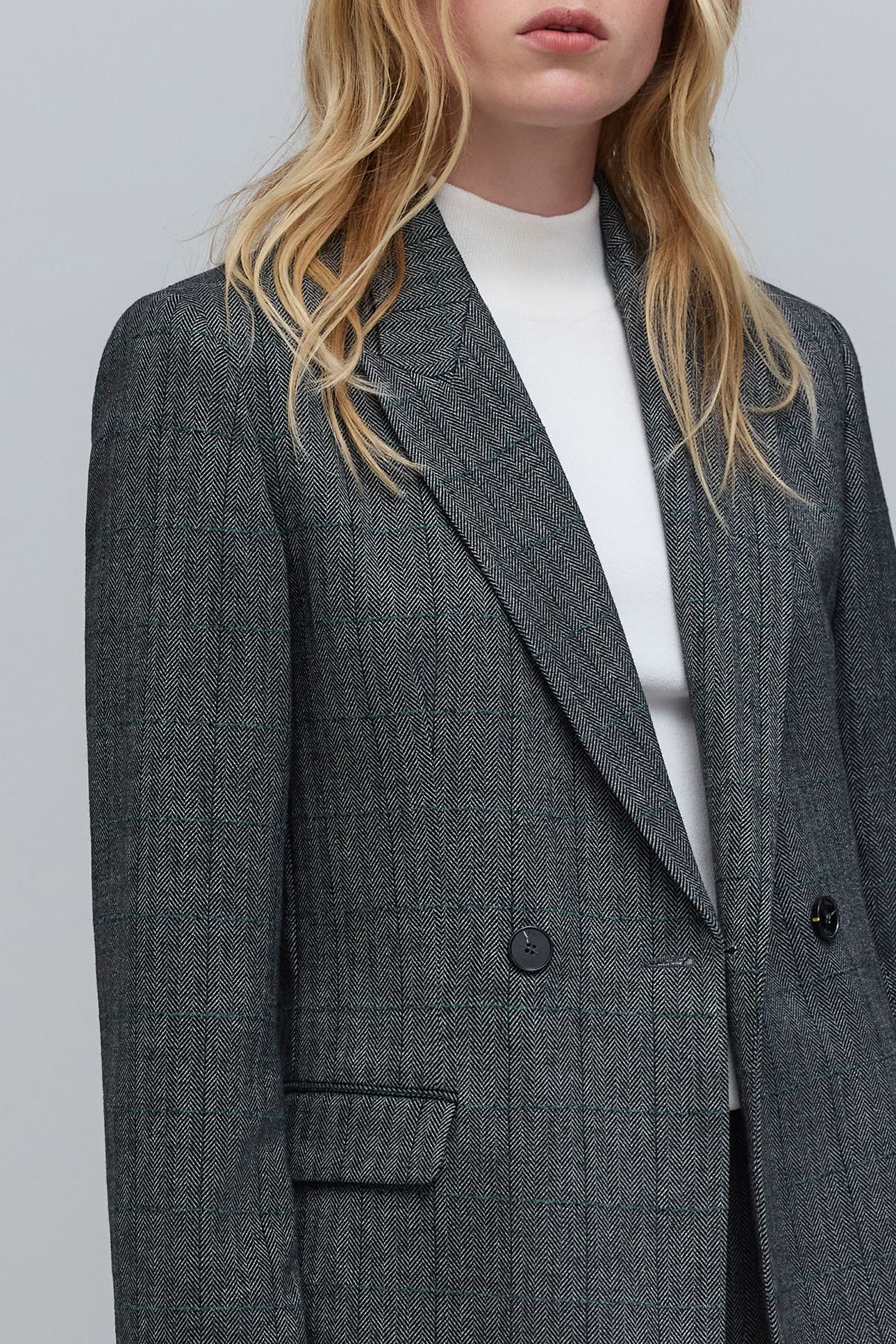 BLACK HERRINGBONE CHECK SUIT JACKET 6