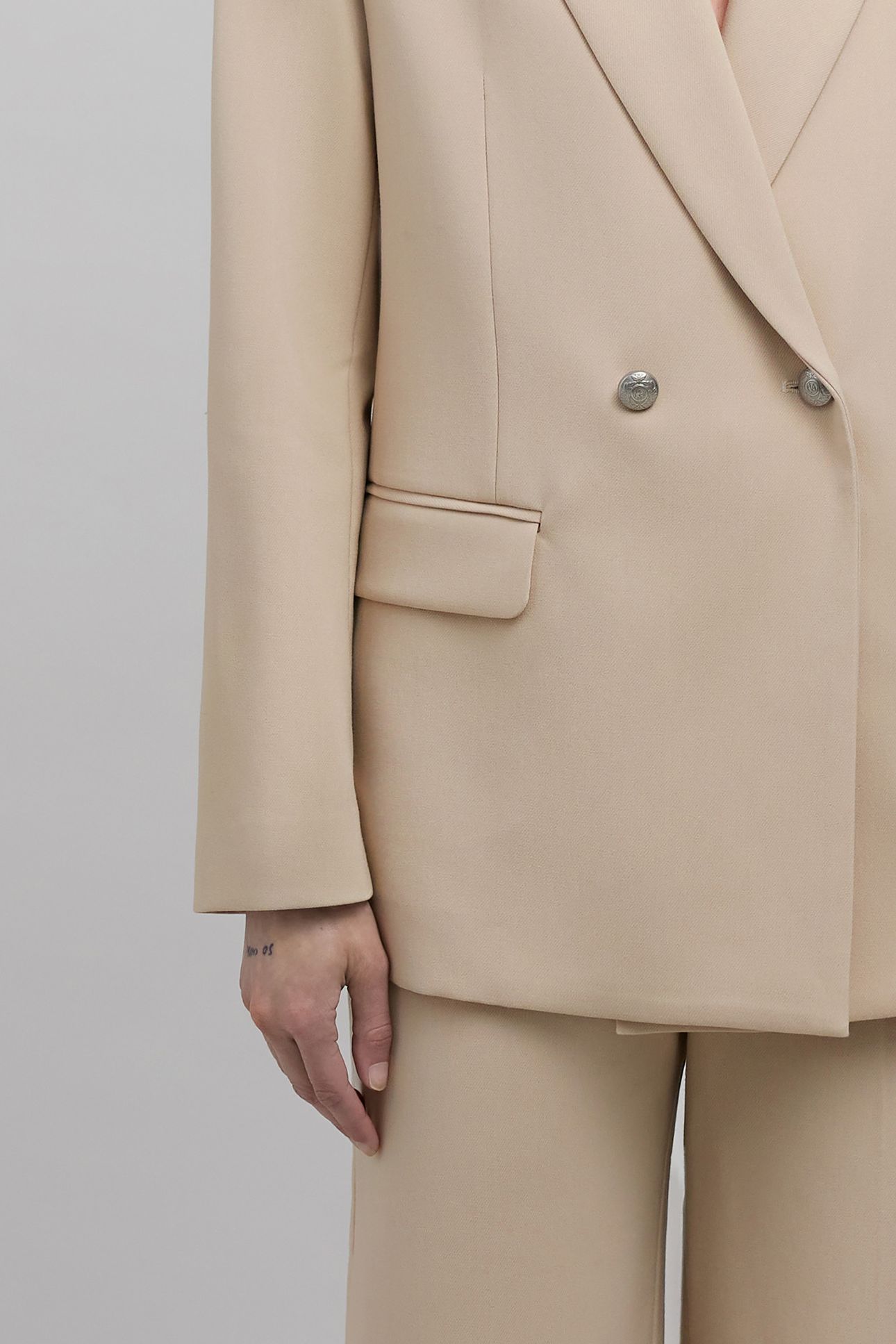 BEIGE RECYCLED POLYESTER SUIT JACKET 6
