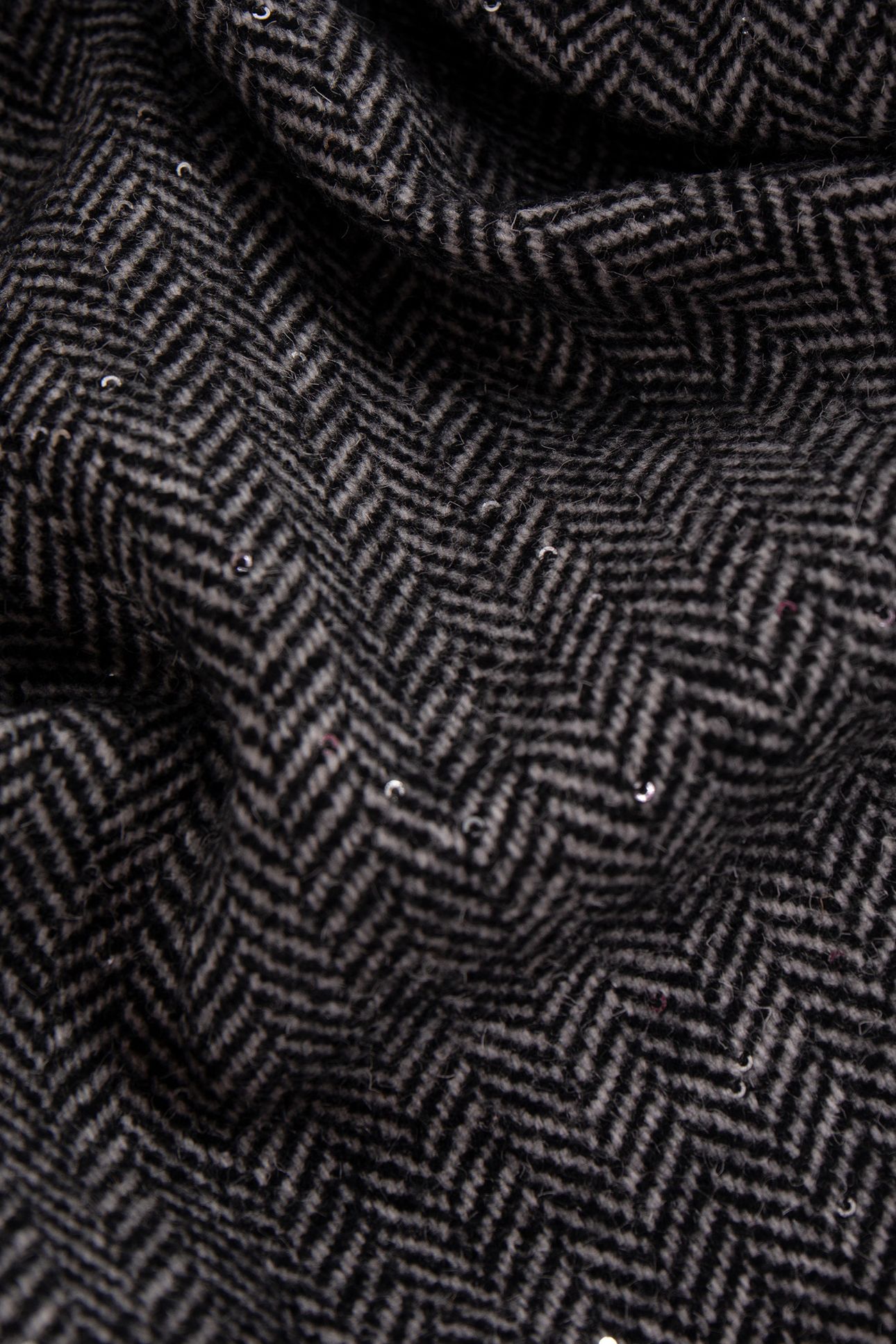 GREY HERRINGBONE COAT WITH SEQUIN EMBROIDERY 2