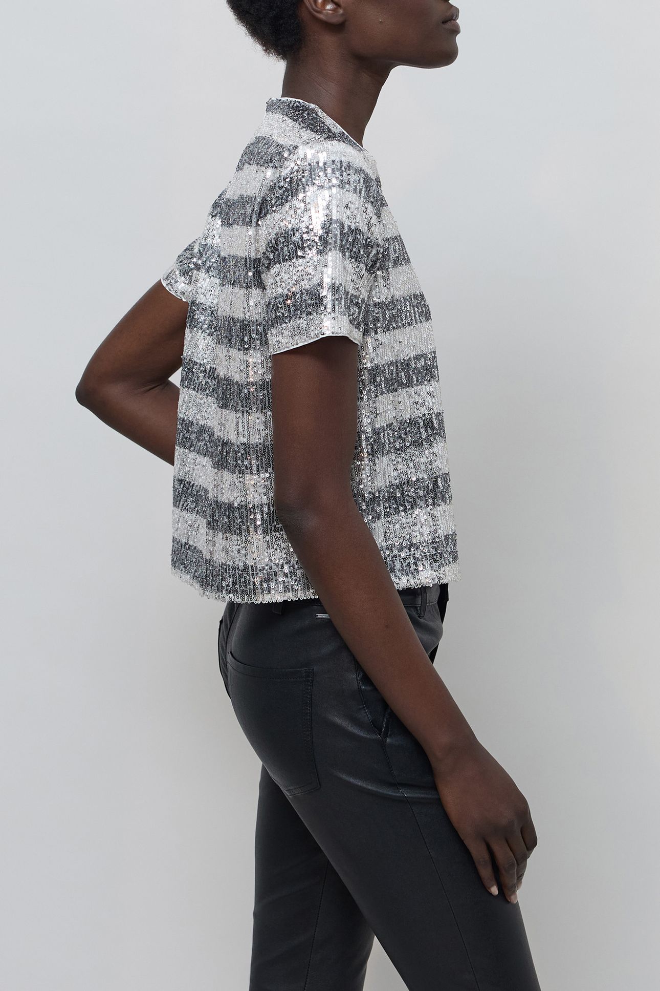 SEQUIN EMBROIDERED STRIPES TOP 7