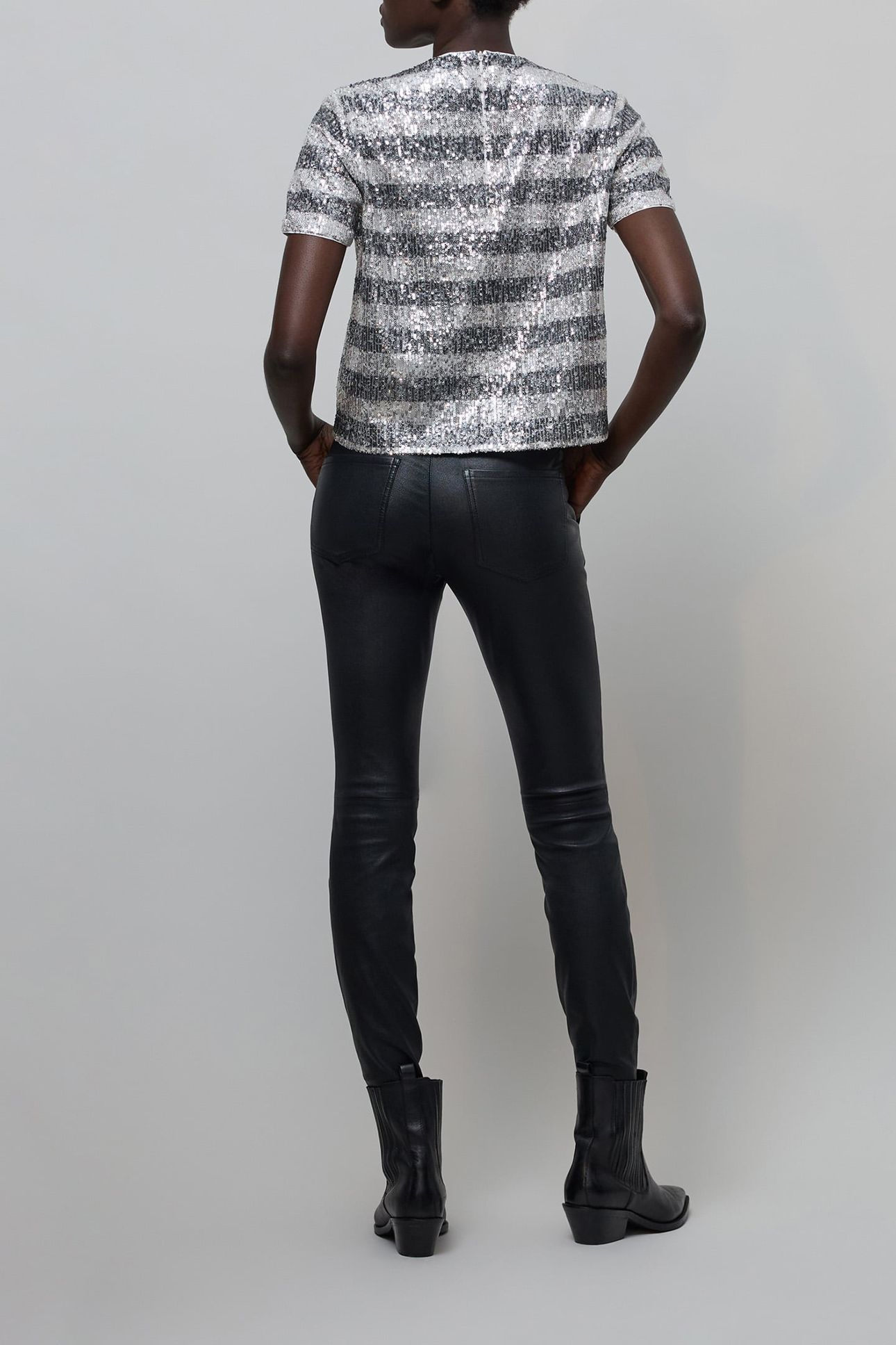 SEQUIN EMBROIDERED STRIPES TOP 4