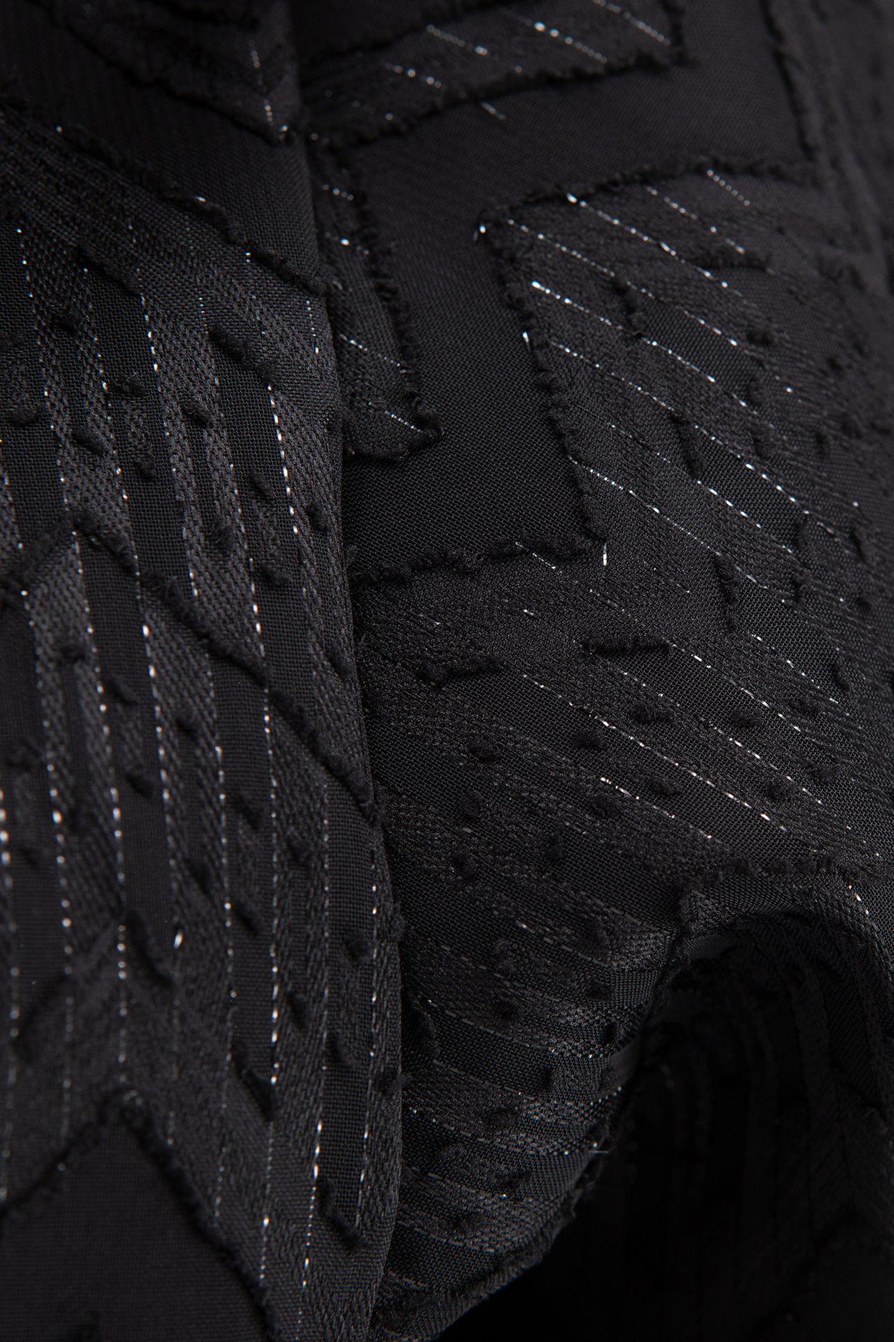 BLACK HERRINGBONE JACQUARD VOILE DRESS 8
