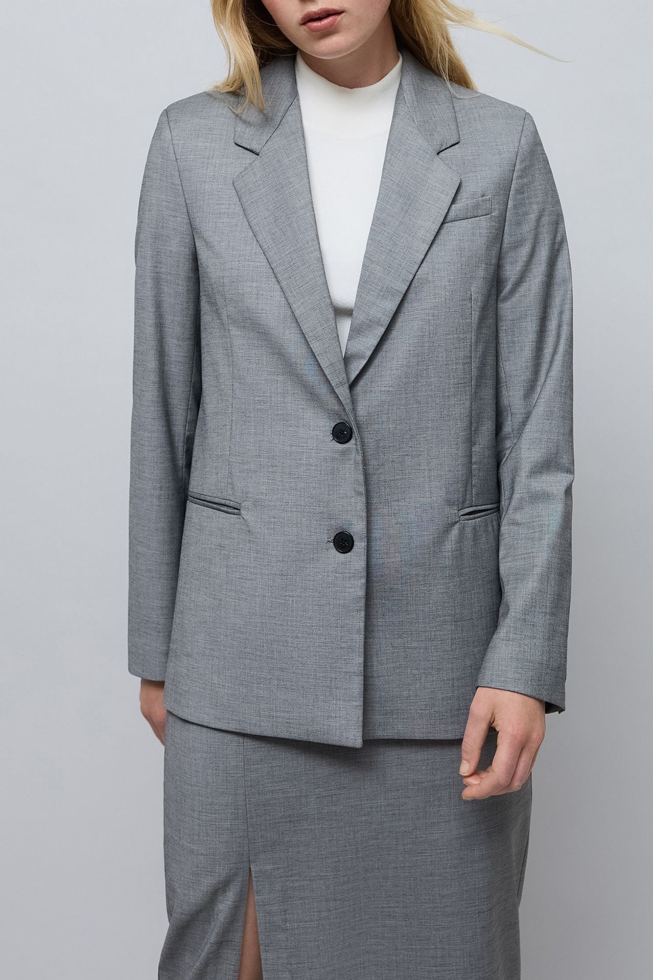OVERSIZED GREY FAUX-UNI SUIT JACKET 1