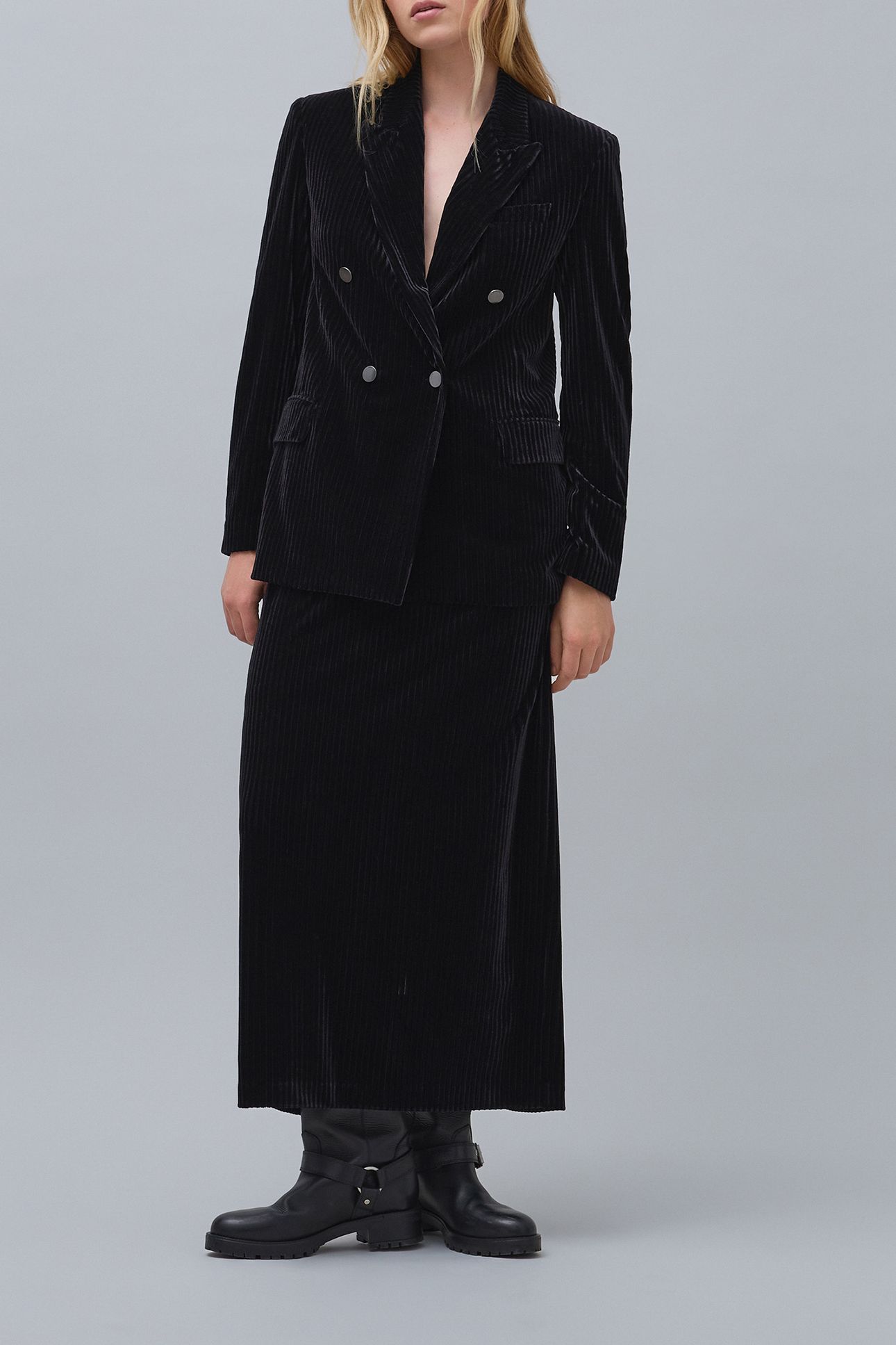 BLACK CORDUROY PENCIL SKIRT 3